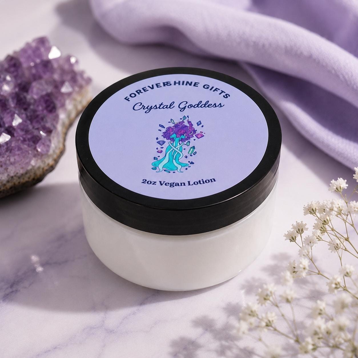 Crystal Goddess Lotion: Feminine Scented Vegan Body Butter (2oz)