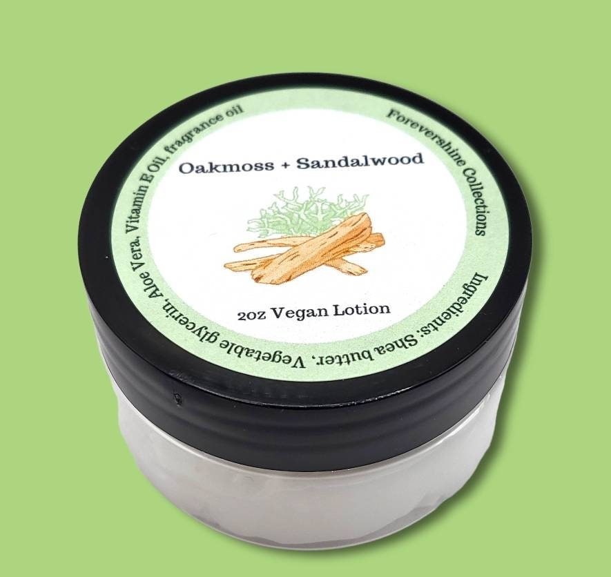 Oakmoss Sandalwood Lotion: Handmade Vegan Moisturizer (2oz)