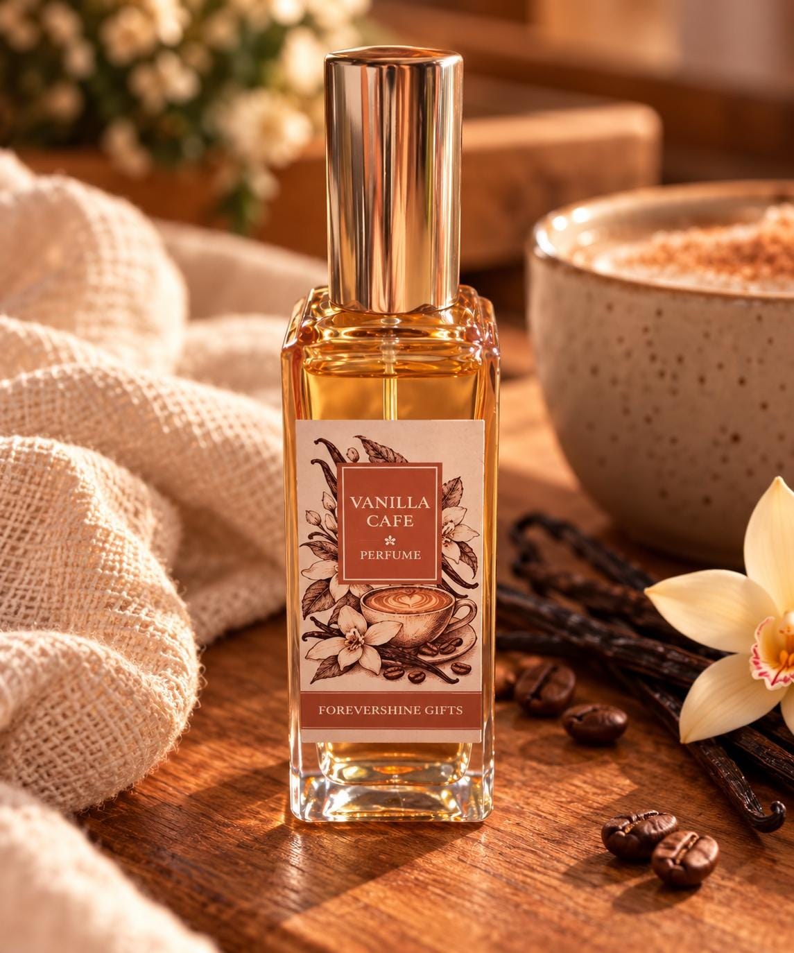 Vanilla Cafe Perfume | 1 oz Coffee & Vanilla Fragrance | Warm Gourmand Perfume | Cozy Cafe Scent | Handmade Perfume Gift