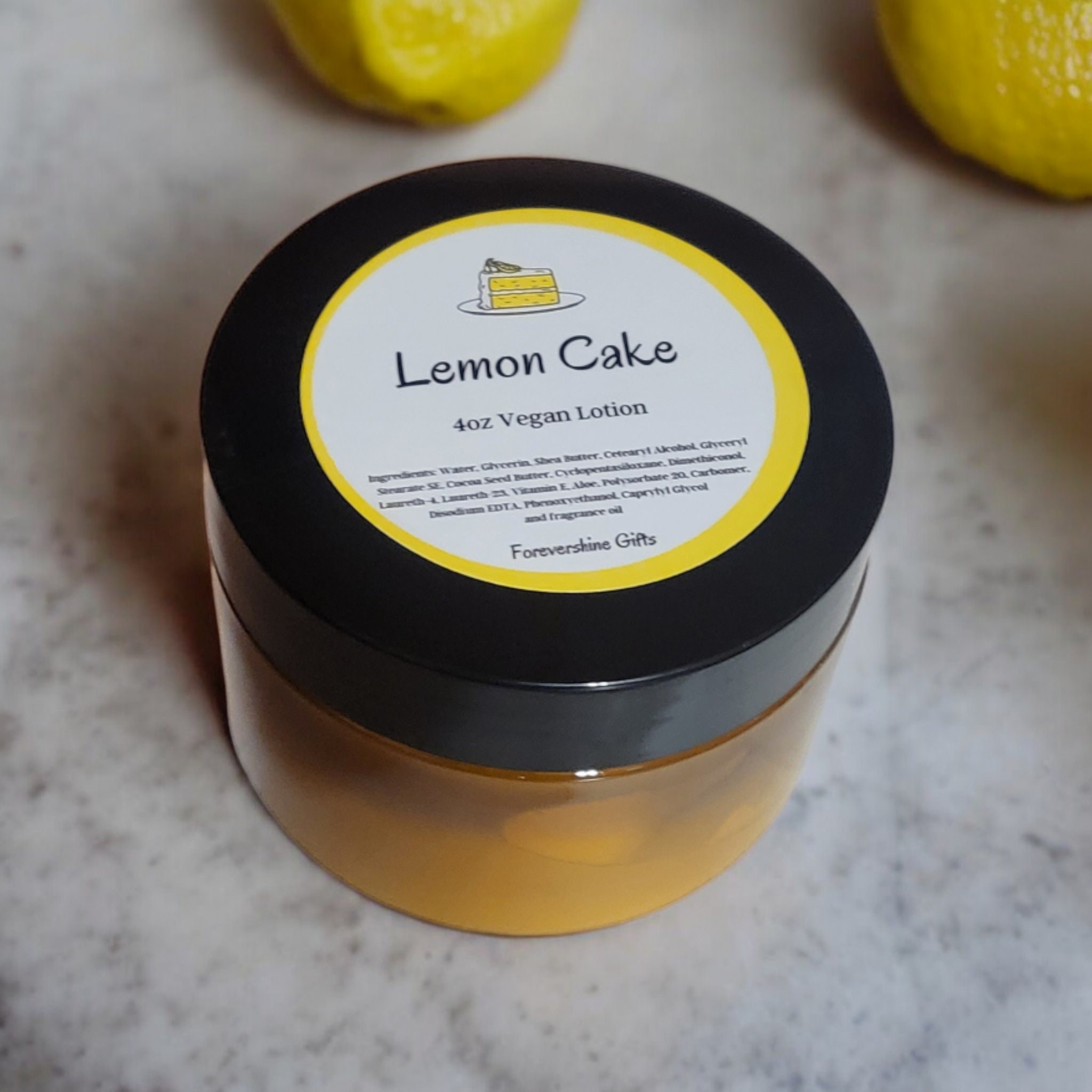 Lemon Cake Vegan Lotion: Citrus Scented, For Dry Skin (4oz)