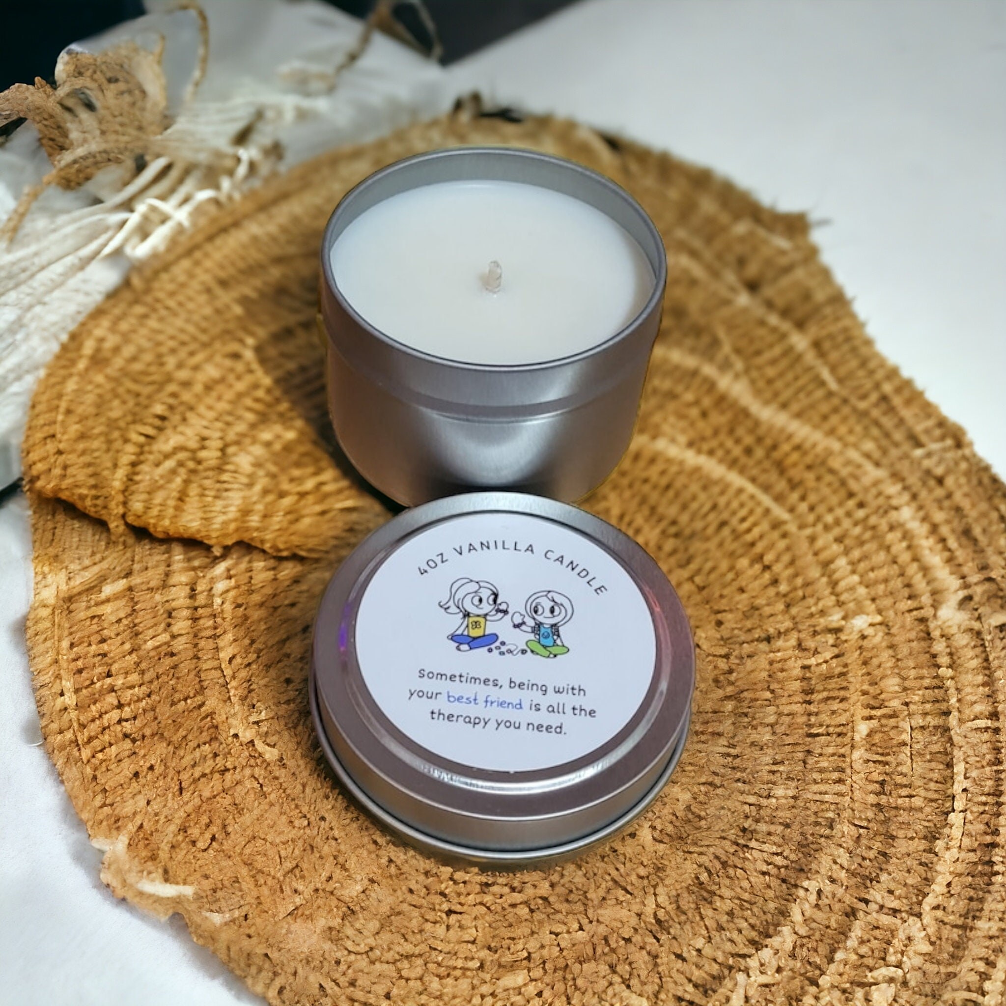 Best Friend Candle - Candle for Friend- 4oz Vanilla Candle - Gifts for Friend