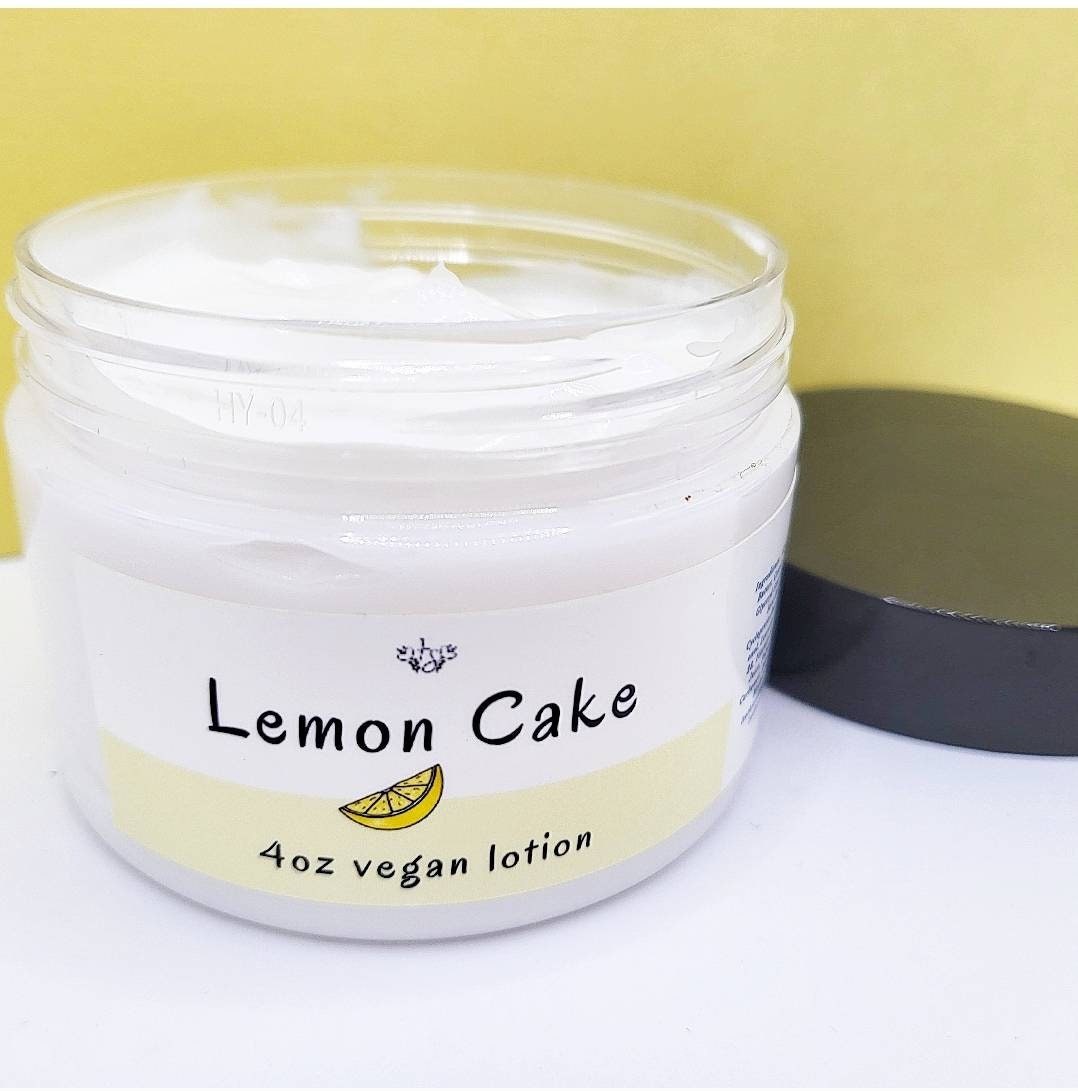Lemon Cake Vegan Lotion 4oz - Lemon Scented Vegan Lotion- Lotion For Dry Skin