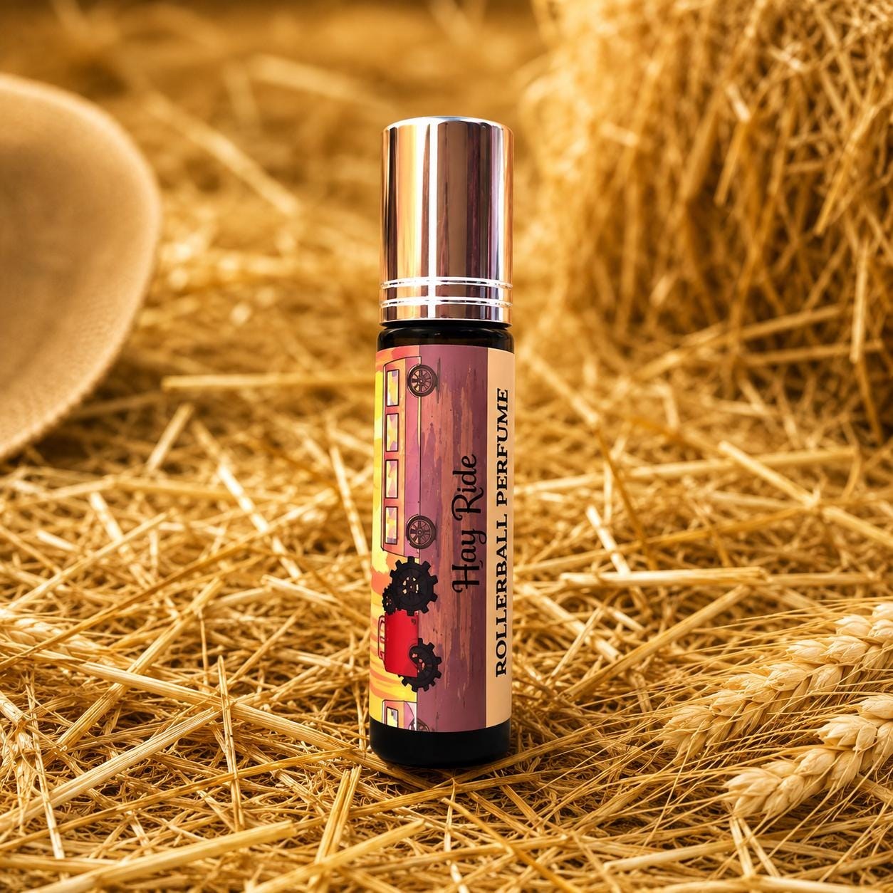 Hay Ride Scented Roller Ball Perfume, Coconut Oil Perfume, Hay scented Perfume - Fall Perfume