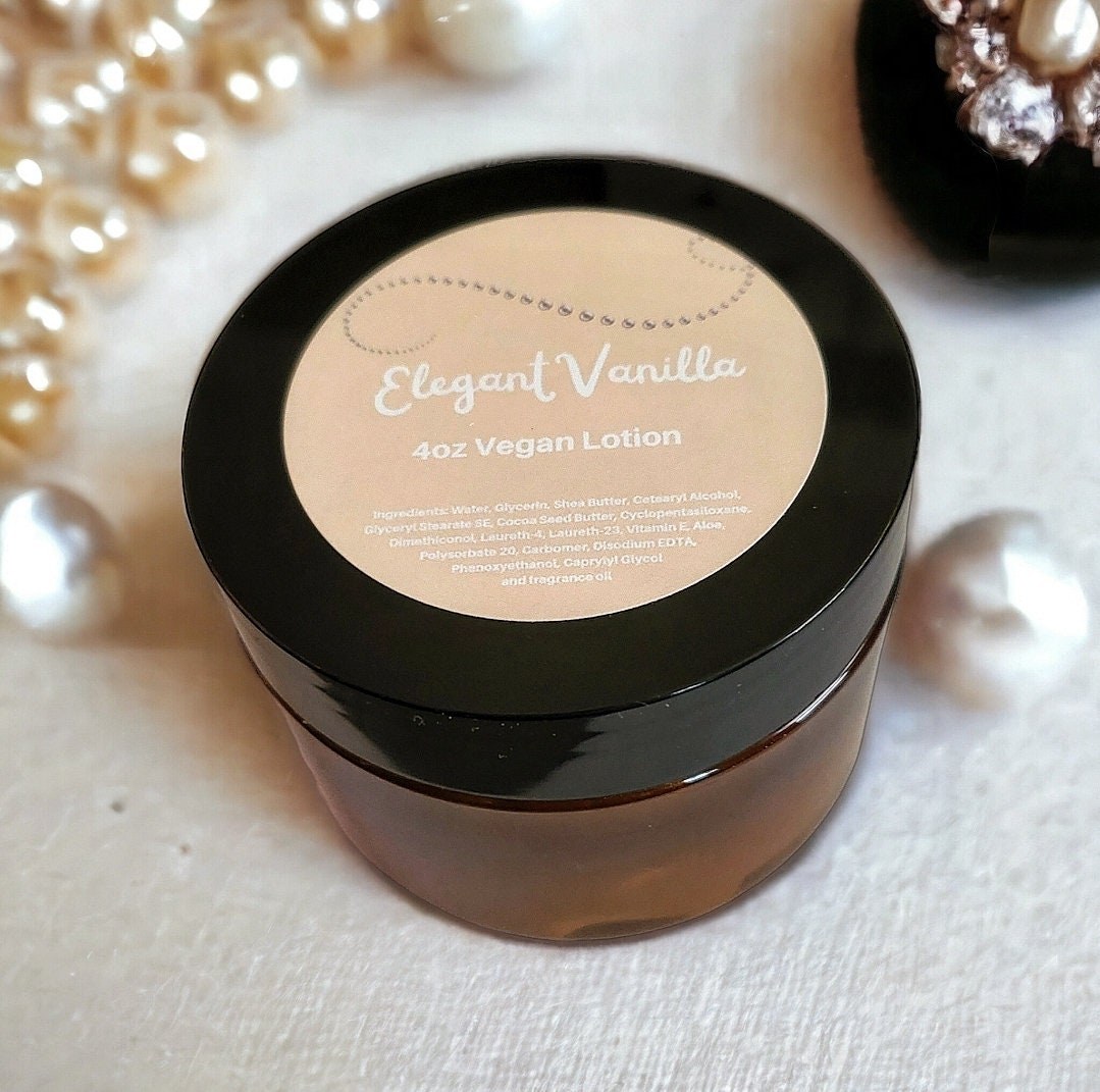 Elegant Vanilla Lotion: Handmade Vegan Body Butter (4oz)