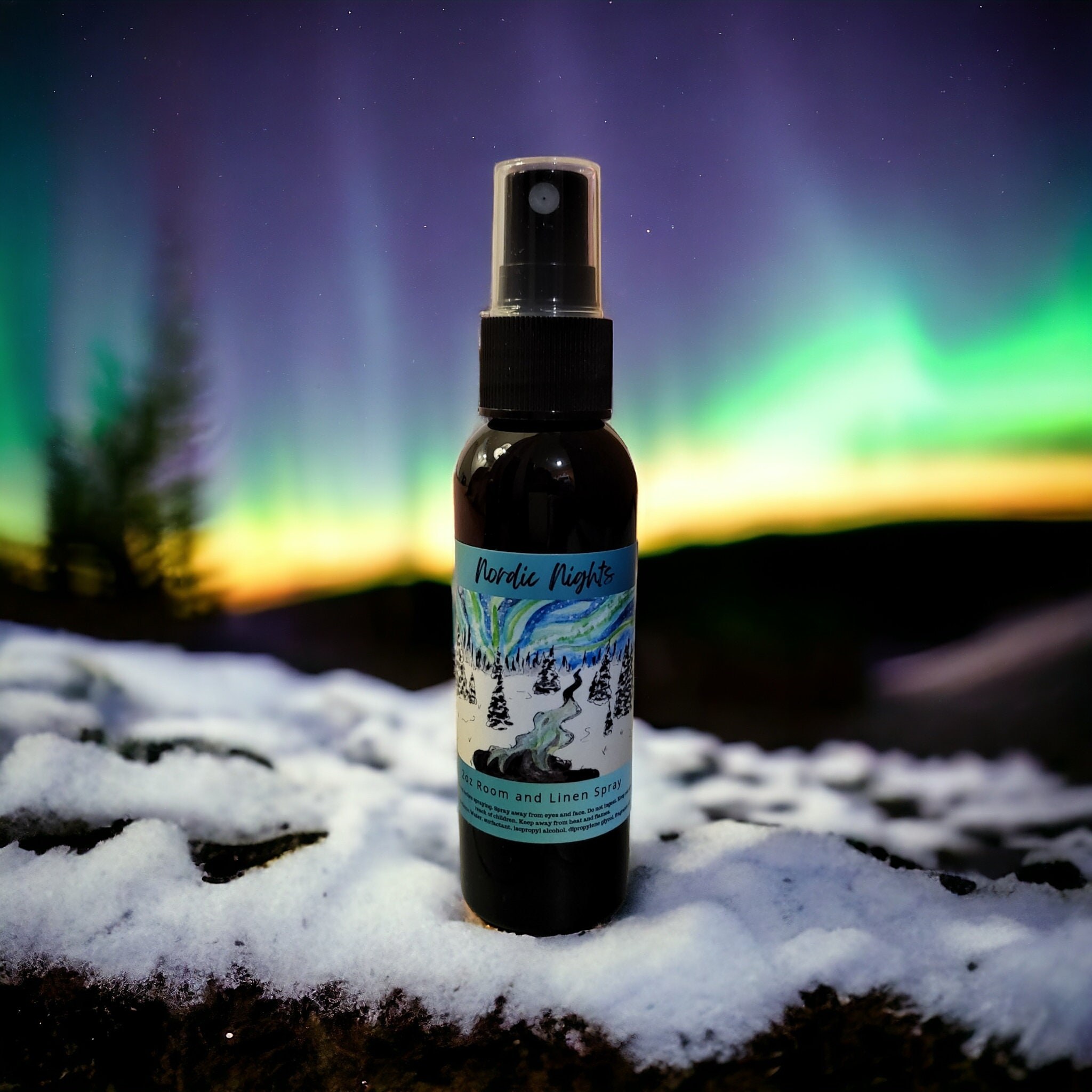 Nordic Nights Room & Linen Spray: Pine, Snow, Eucalyptus (2oz)