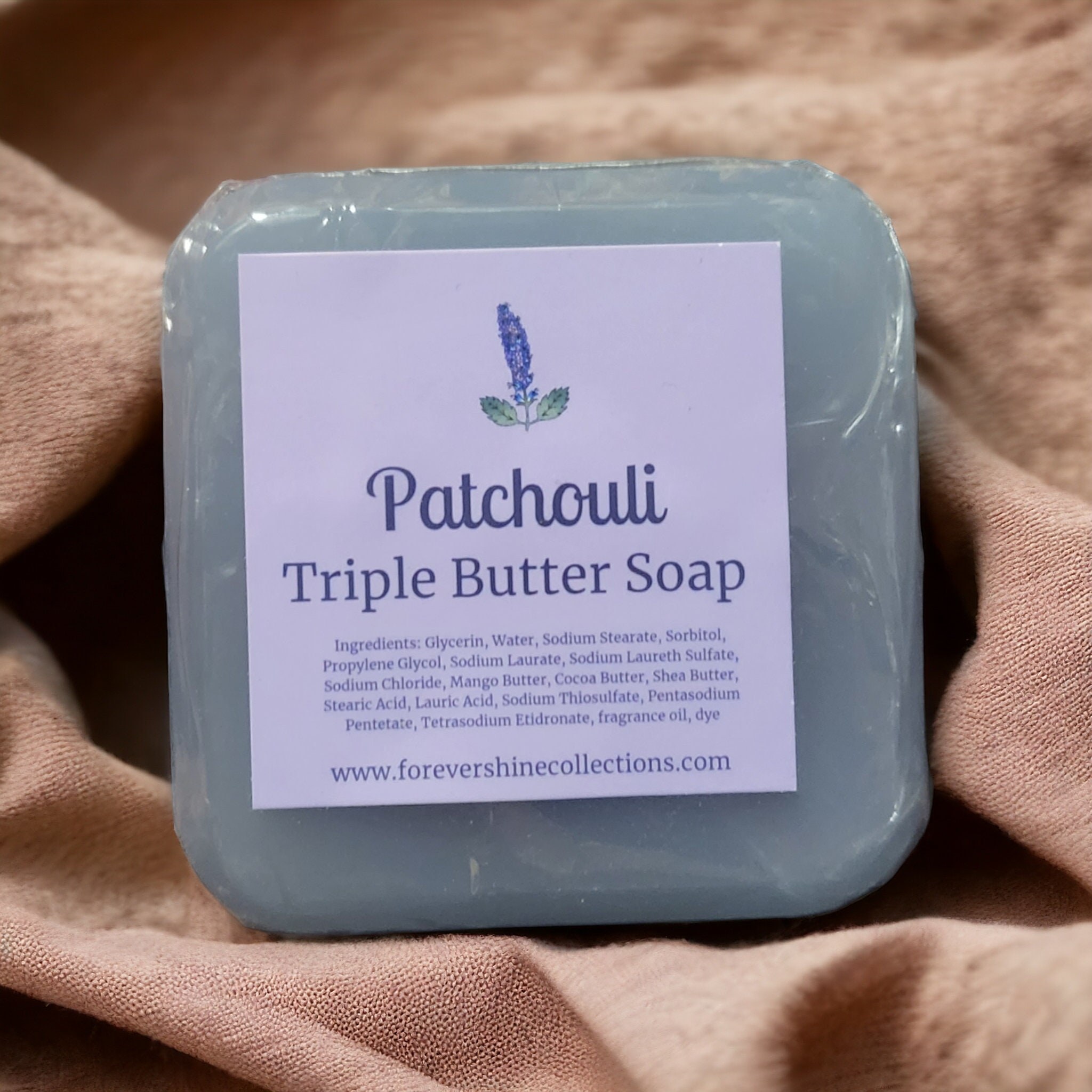 Patchouli Scented Olive Oil Soap - 2oz Square Soap