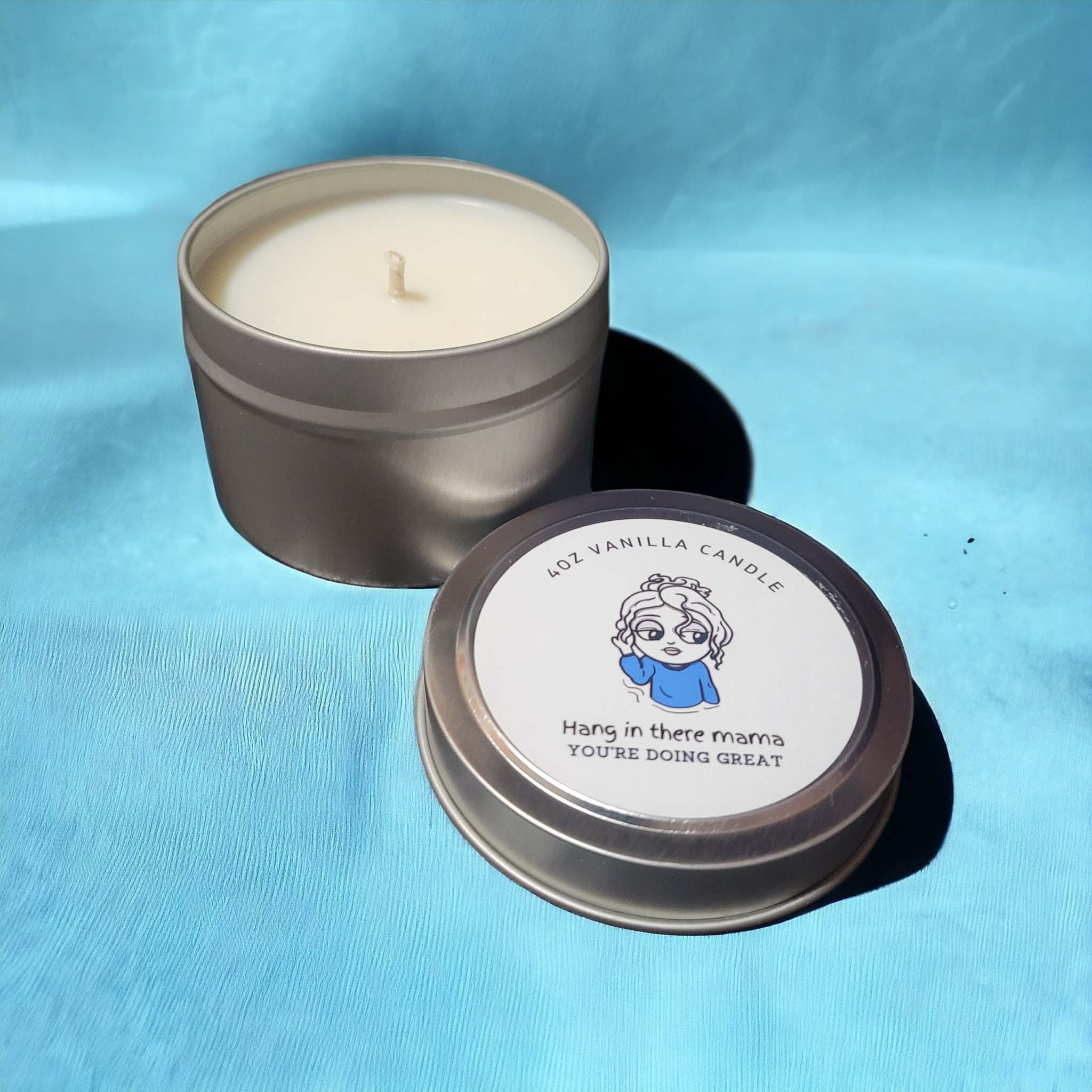 Hang In There Mama Candle - 4oz Vanilla Soy Candle - Mom Encouragement