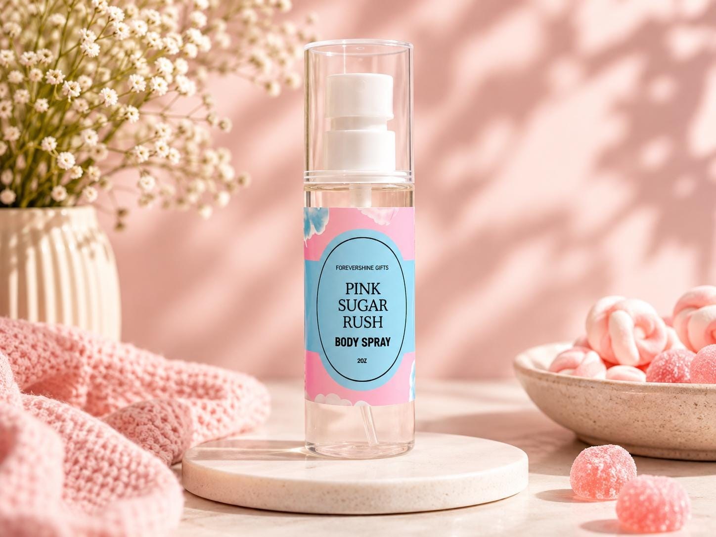 Pink Sugar Rush Body Spray – 2 oz | Sweet Sugar Fragrance | Fruity Gourmand Body Mist | Cute Feminine Perfume