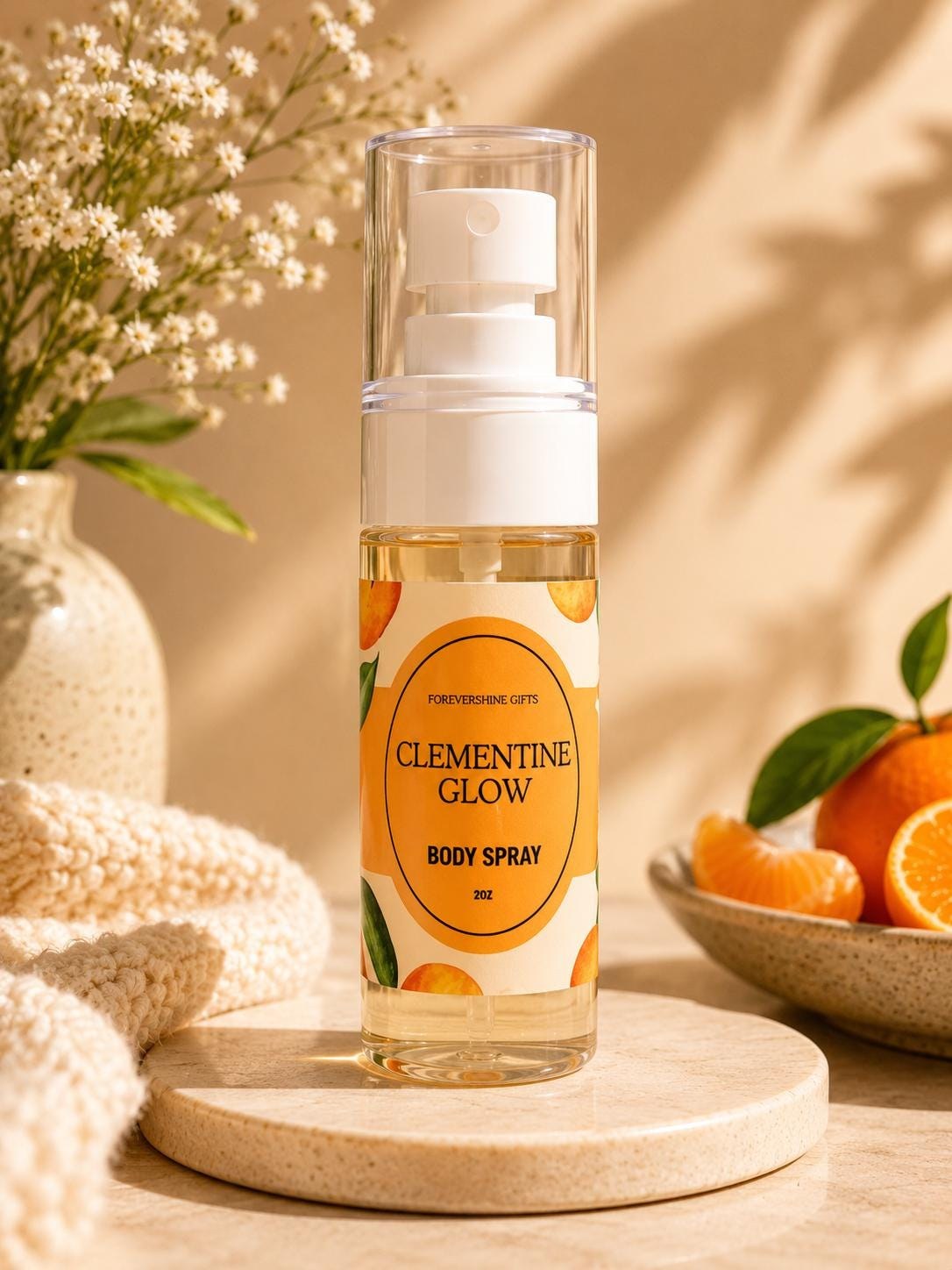 Clementine Glow Body Spray – 2 oz Body Mist - Citrus Scented