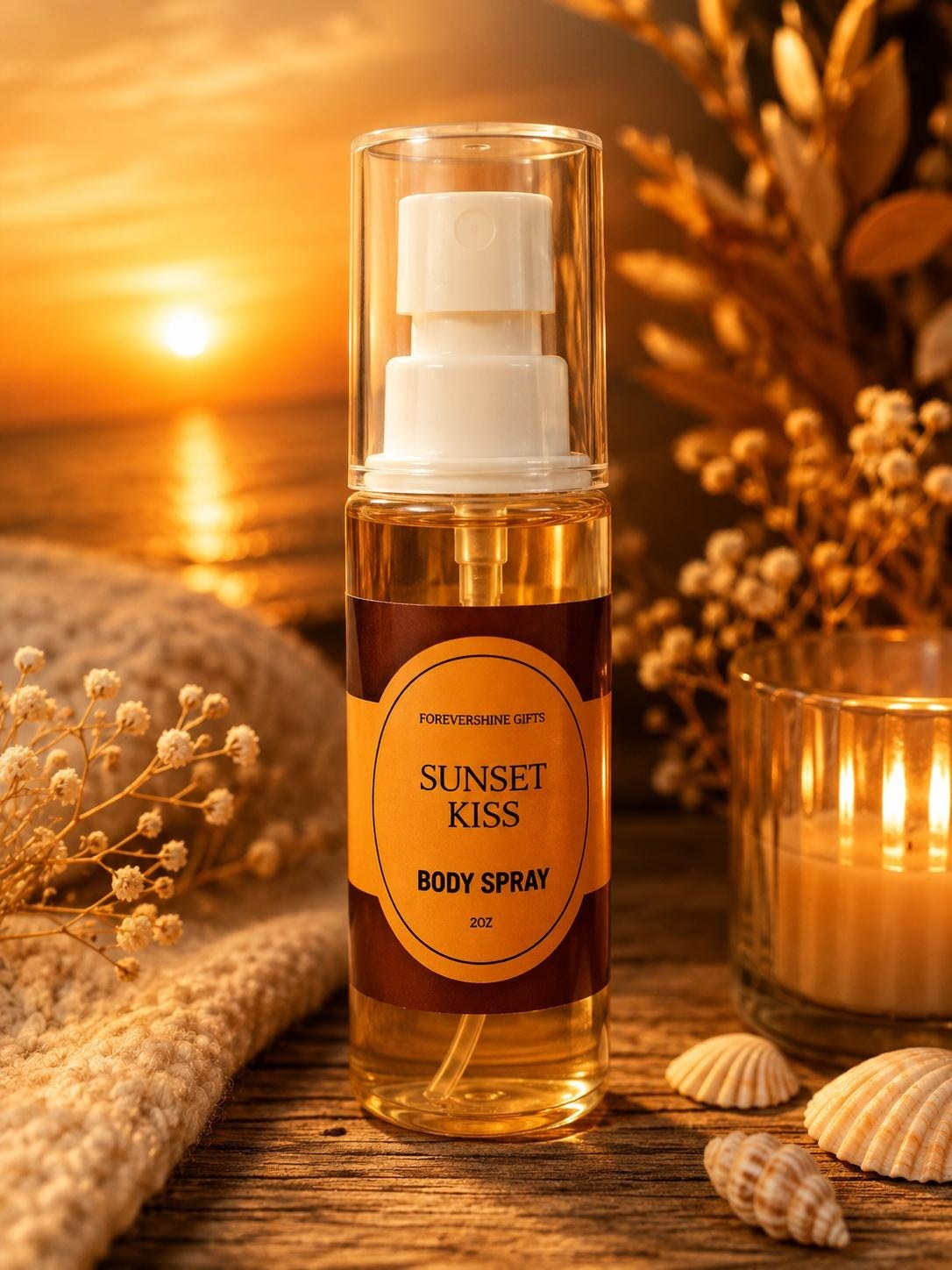 Sunset Kiss Body Spray – 2 oz Fruity Peach Perfume - Body Mist