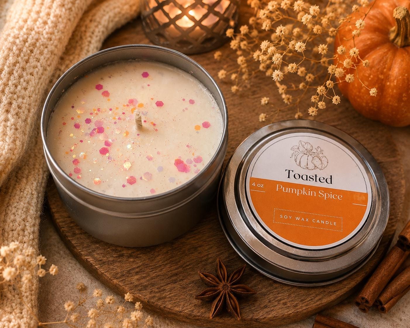 Toasted Pumpkin Spice 4 oz Soy Candle - pumpkin scented