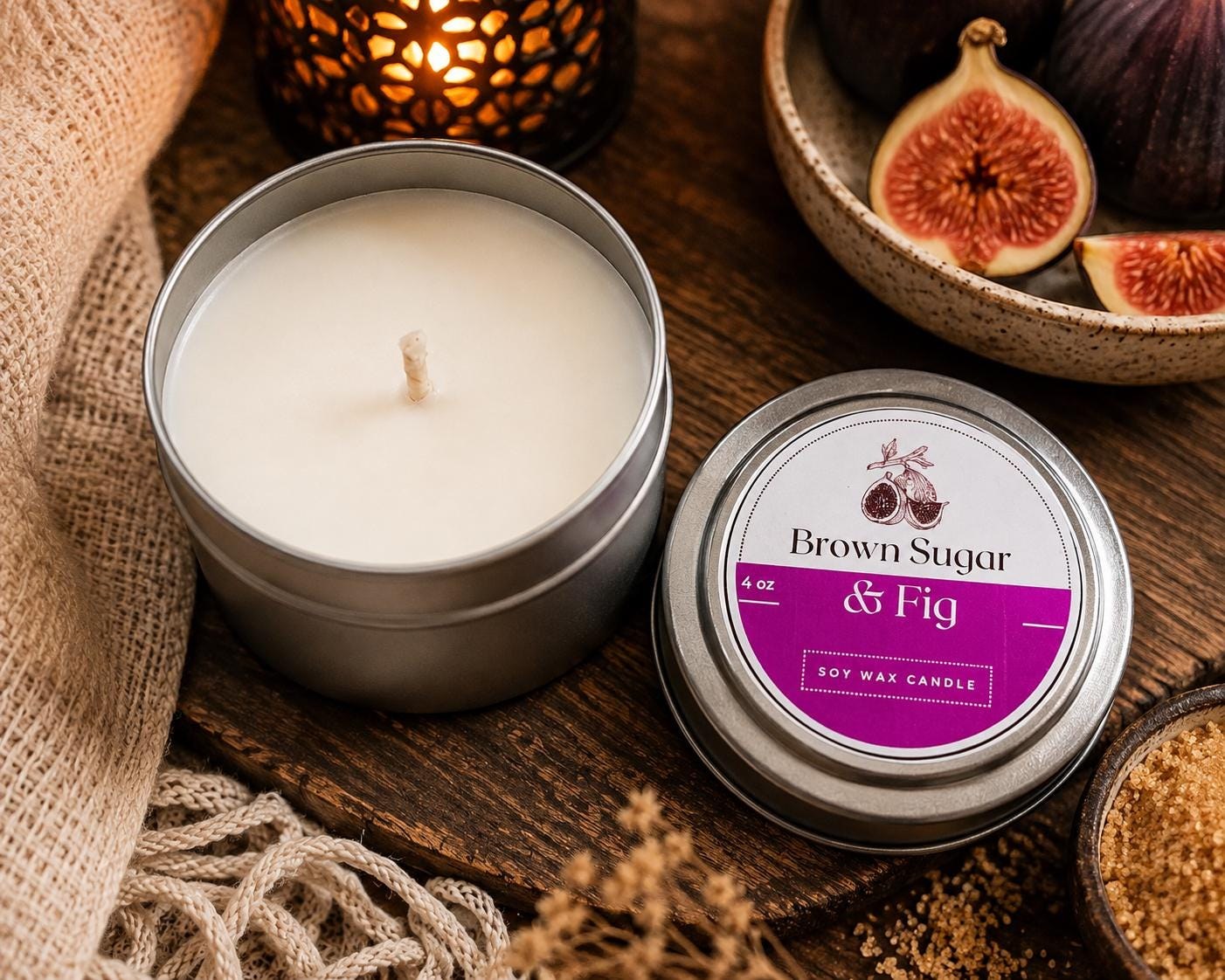 Brown Sugar & Fig 4 oz Soy Candle - Self Care