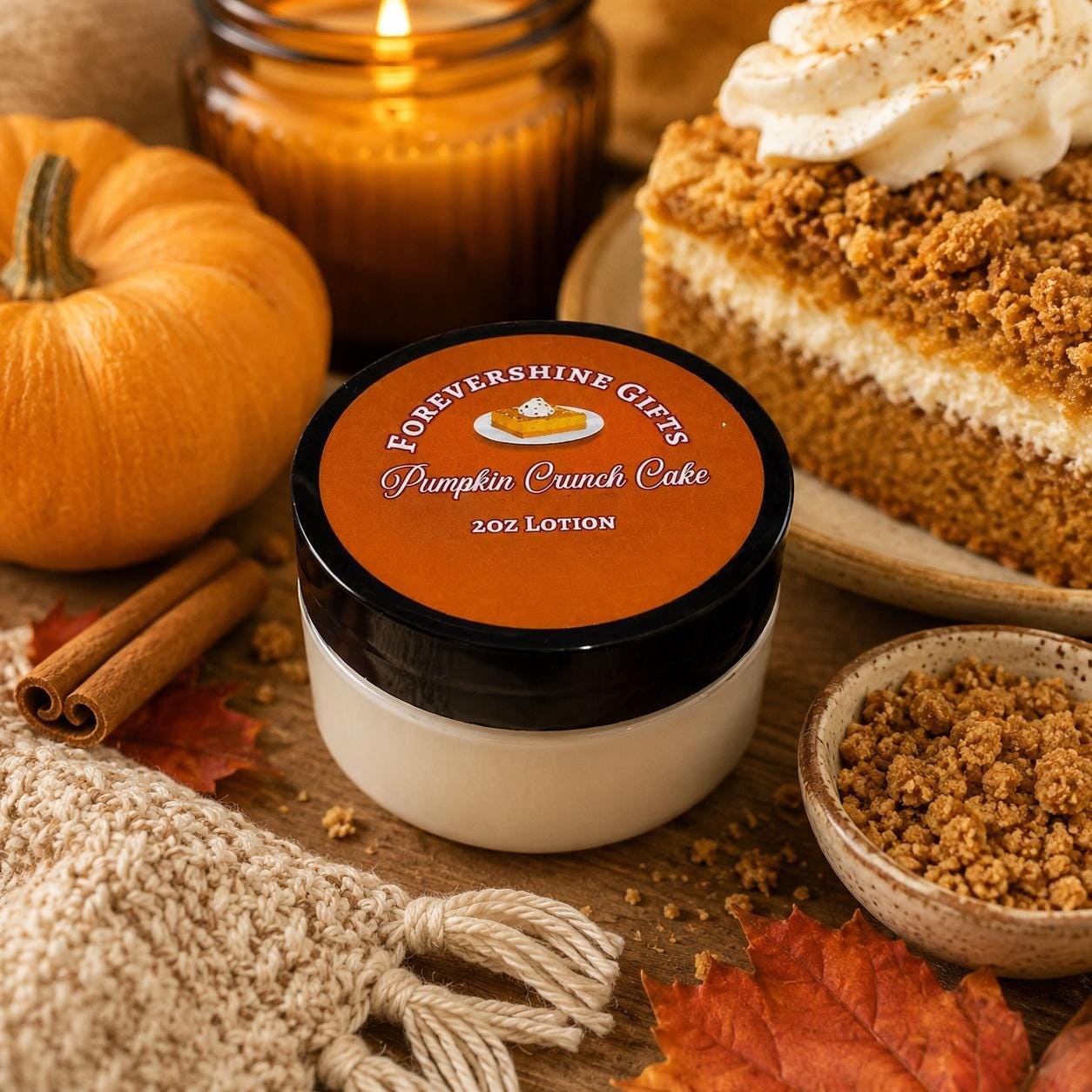 Pumpkin Crunch 2oz Vegan Lotion - Mini Lotion - Travel Lotion - Pumpkin Scented Lotion - Vanilla Lotion