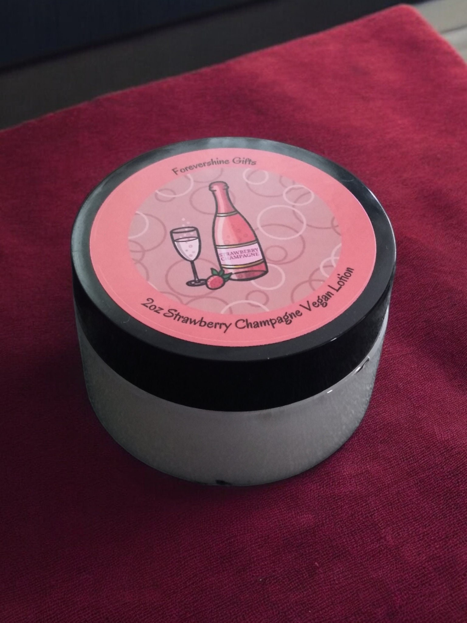 Strawberry Champagne Vegan Lotion - 2oz Mini Travel Size