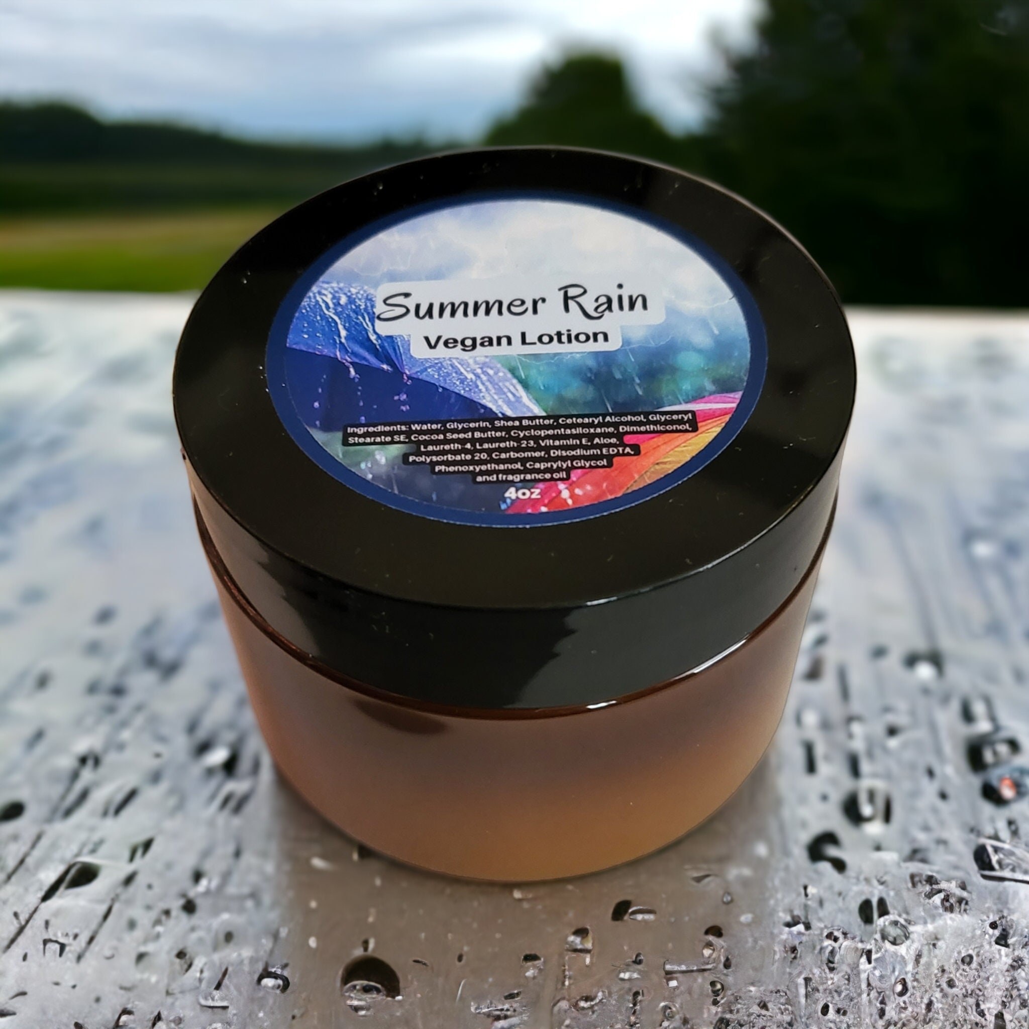 Summer Rain Lotion: Handmade Vegan Floral Scent (4oz)
