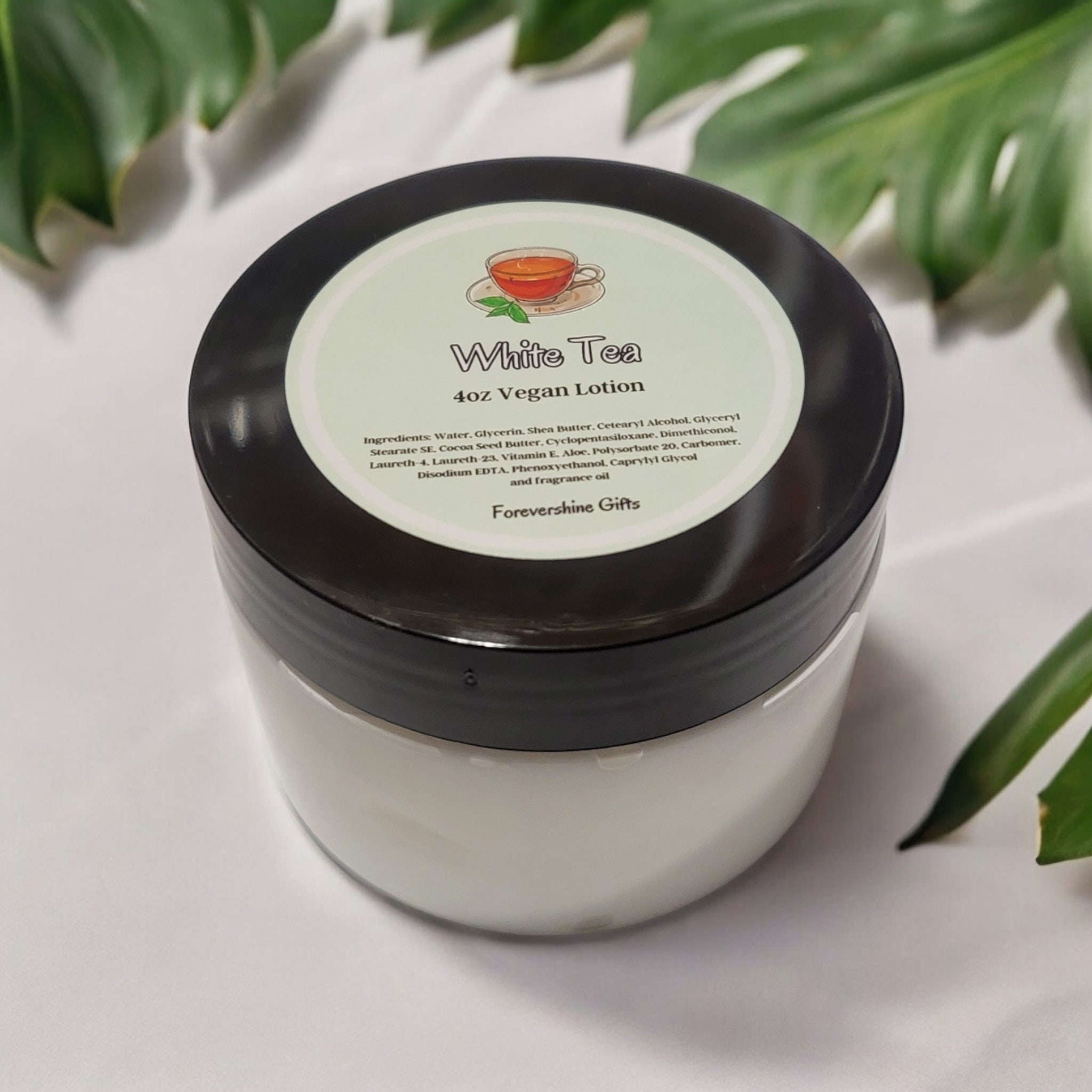 White Tea Vegan Lotion: Handmade, Tea Scented - 4oz