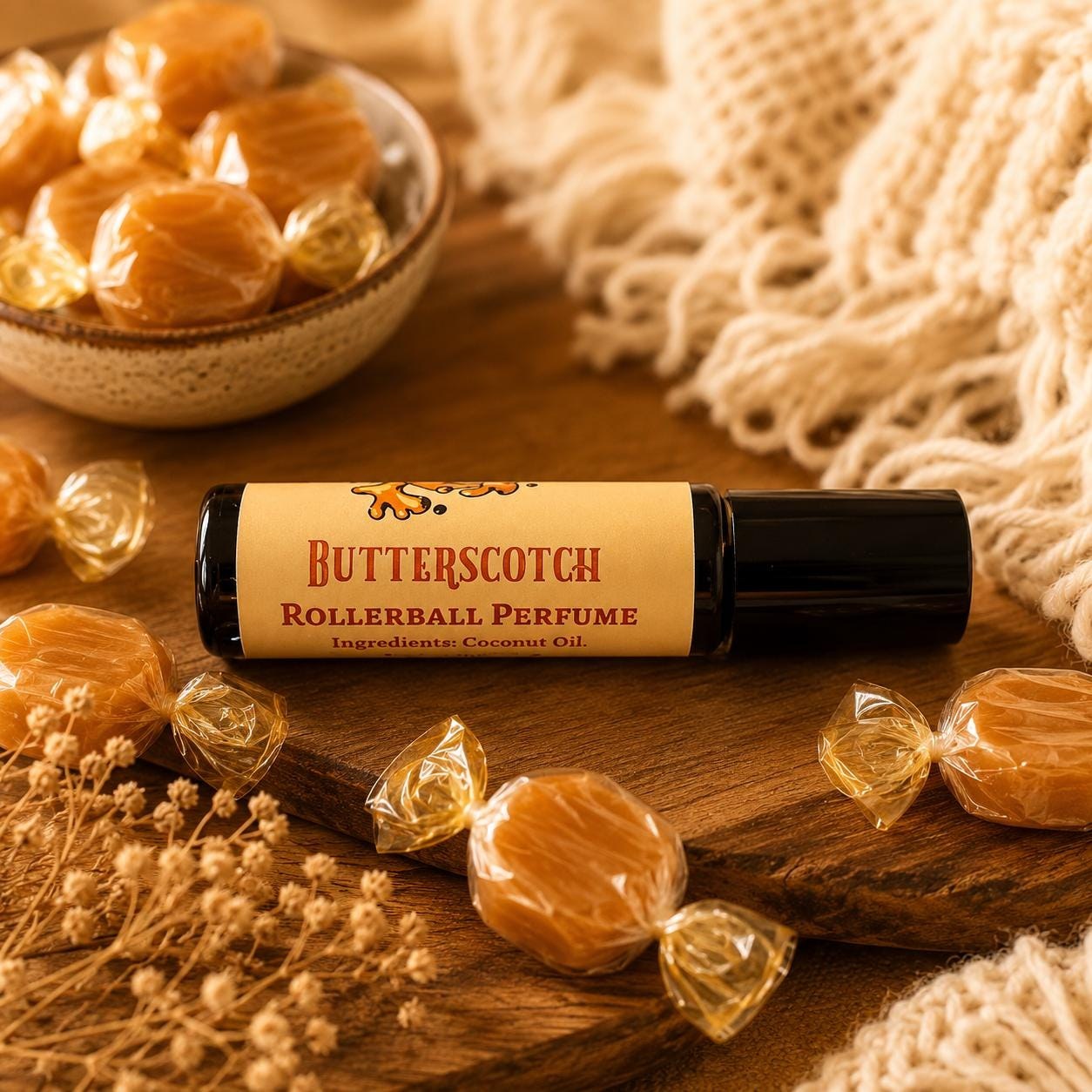 Butterscotch Roll On - Roller Ball Perfume - Travel Perfume - Halloween Scents - Butterscotch Pefume - Butterscotch Scented