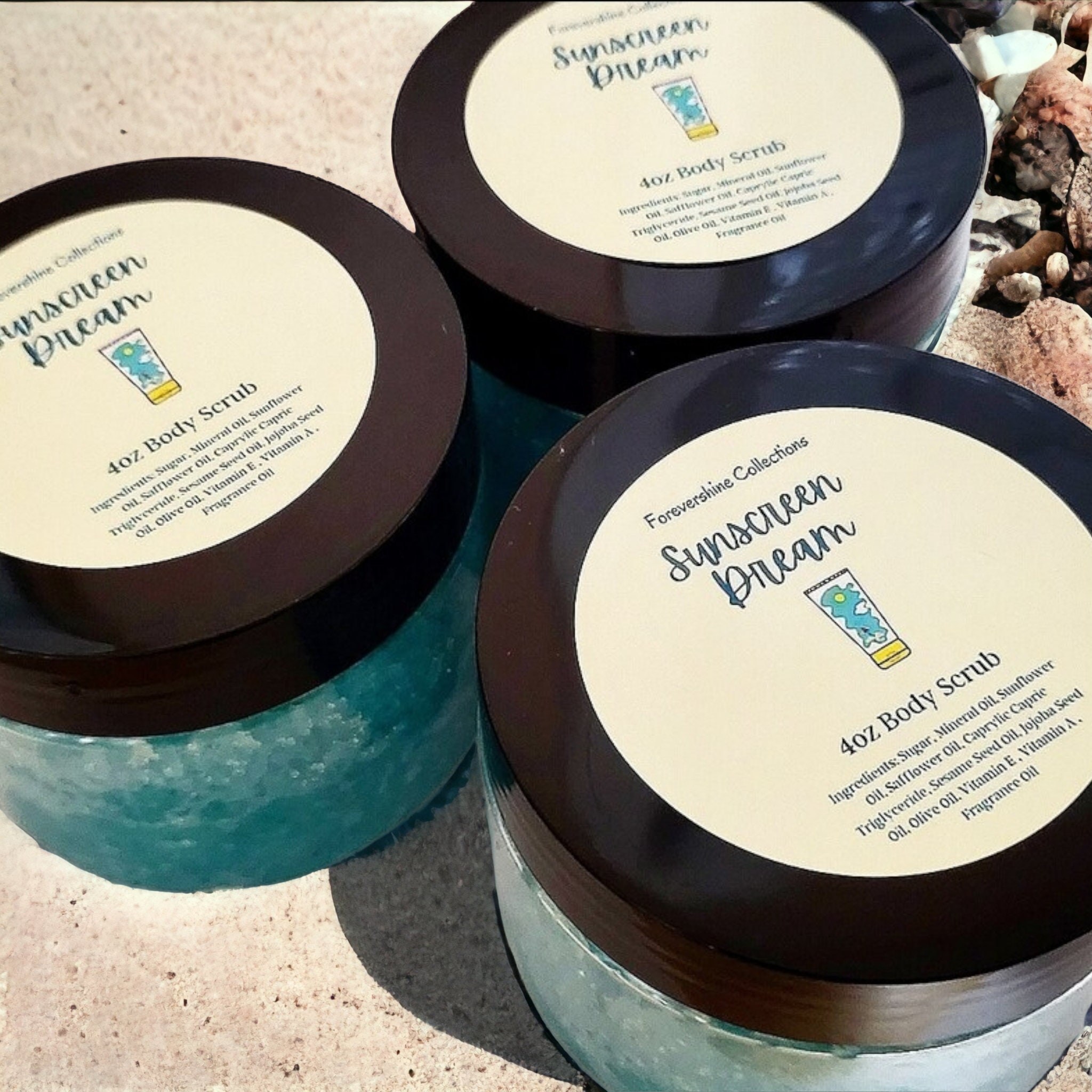Sunscreen Scented Sugar Body Scrub - 4oz Jar