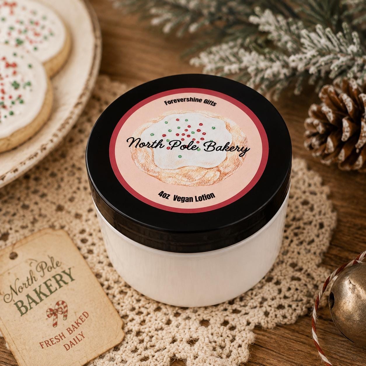 North Pole Scented Vegan Lotion - Handmade 4oz - Bakery Scented Lotion - Cookie Lotion
