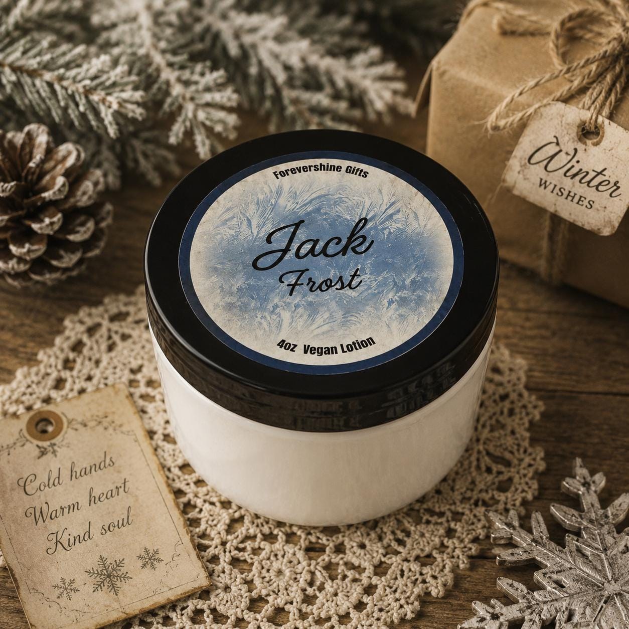 Jack Frost Scented Vegan Lotion - Handmade 4oz - Peppermint Vanilla