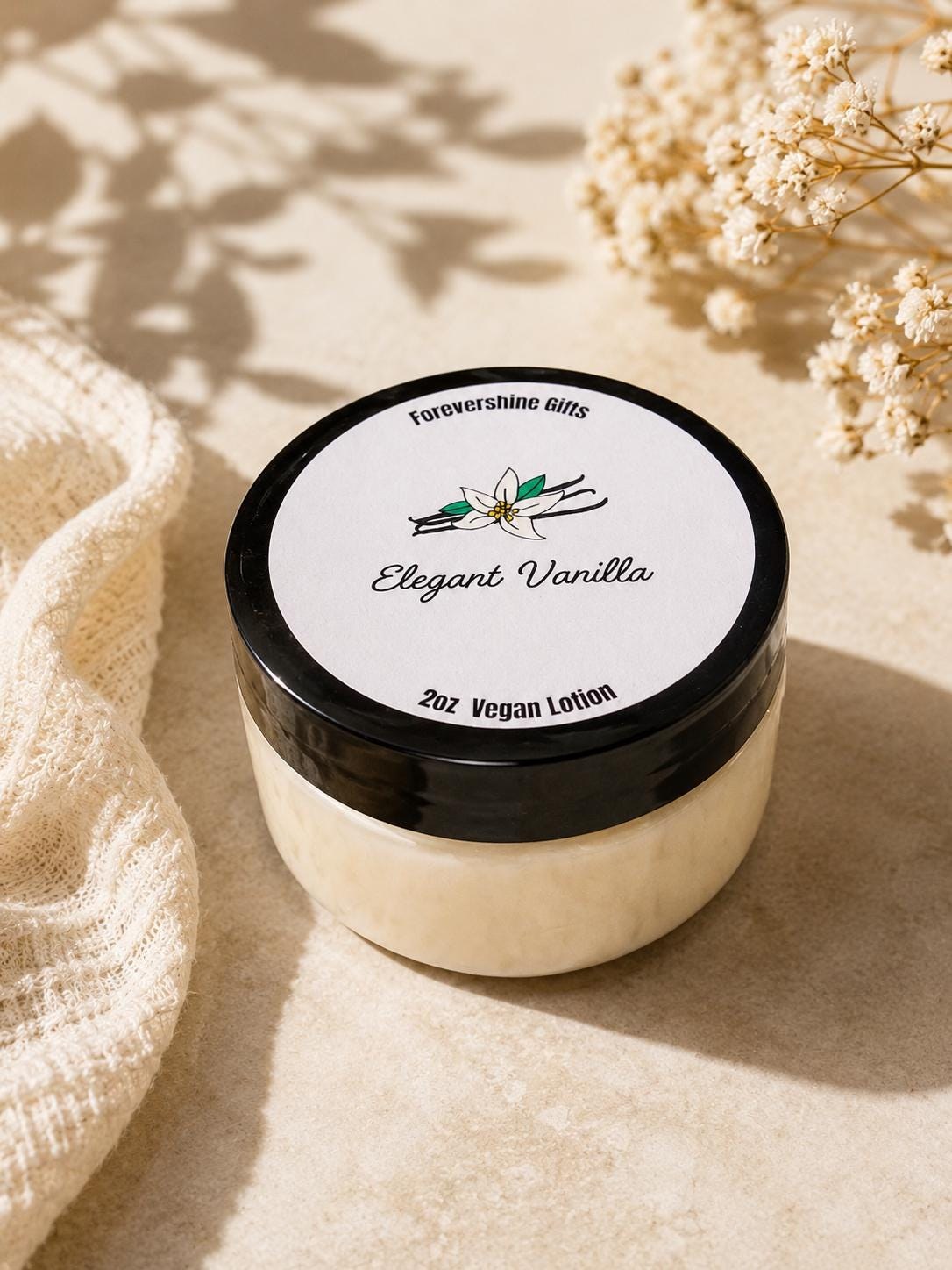 Elegant Vanilla Vegan Lotion - Madagascar Bean Scent (2oz)