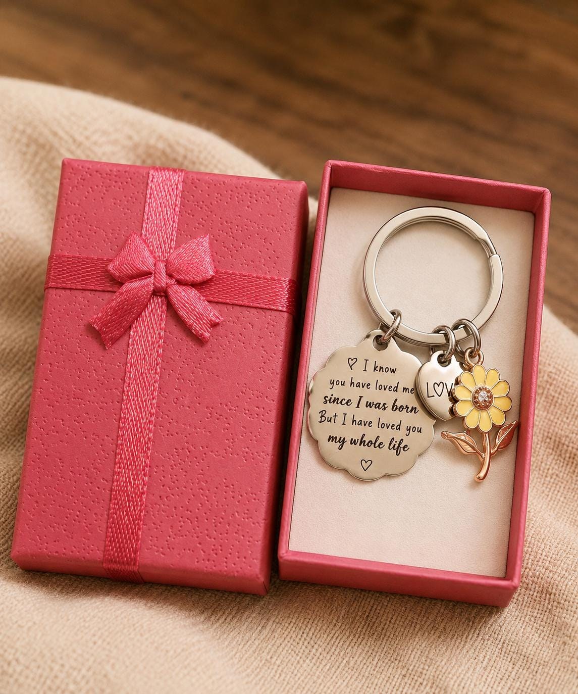 Mom Keychain Gift, Mom I Love You Keychain, Mother Daughter Gift, Sentimental Gift for Mom, Mother’s Day Gift, Mom Keepsake