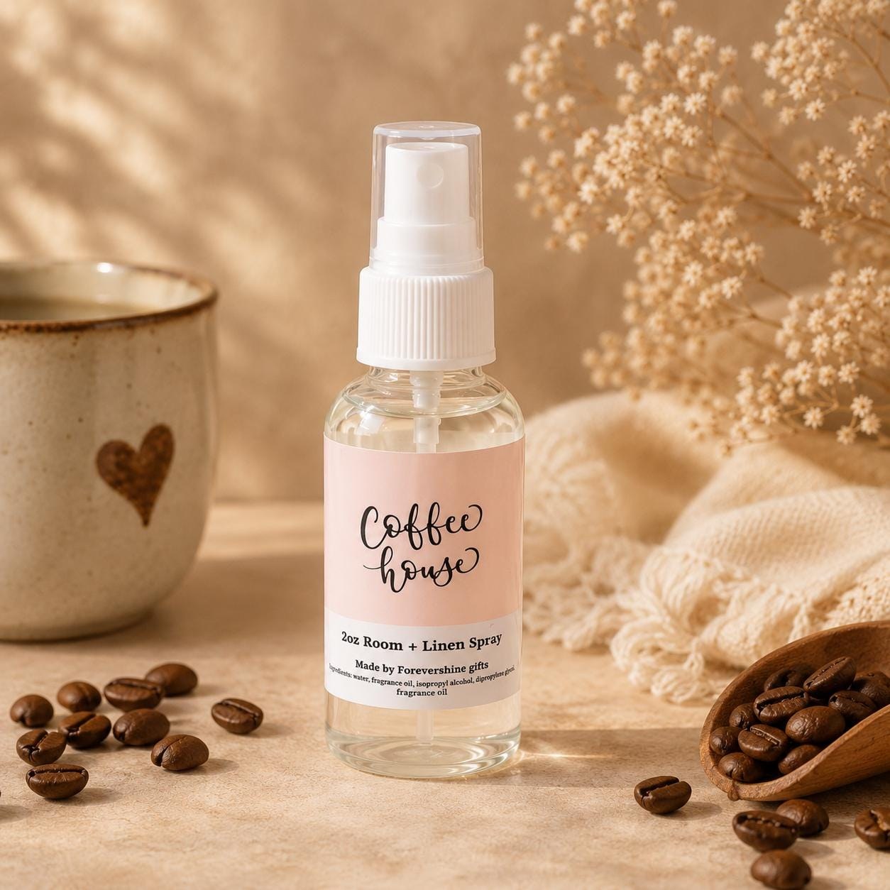 Coffee House Room Spray: Cappuccino, Caramel & Vanilla Scent - 2oz