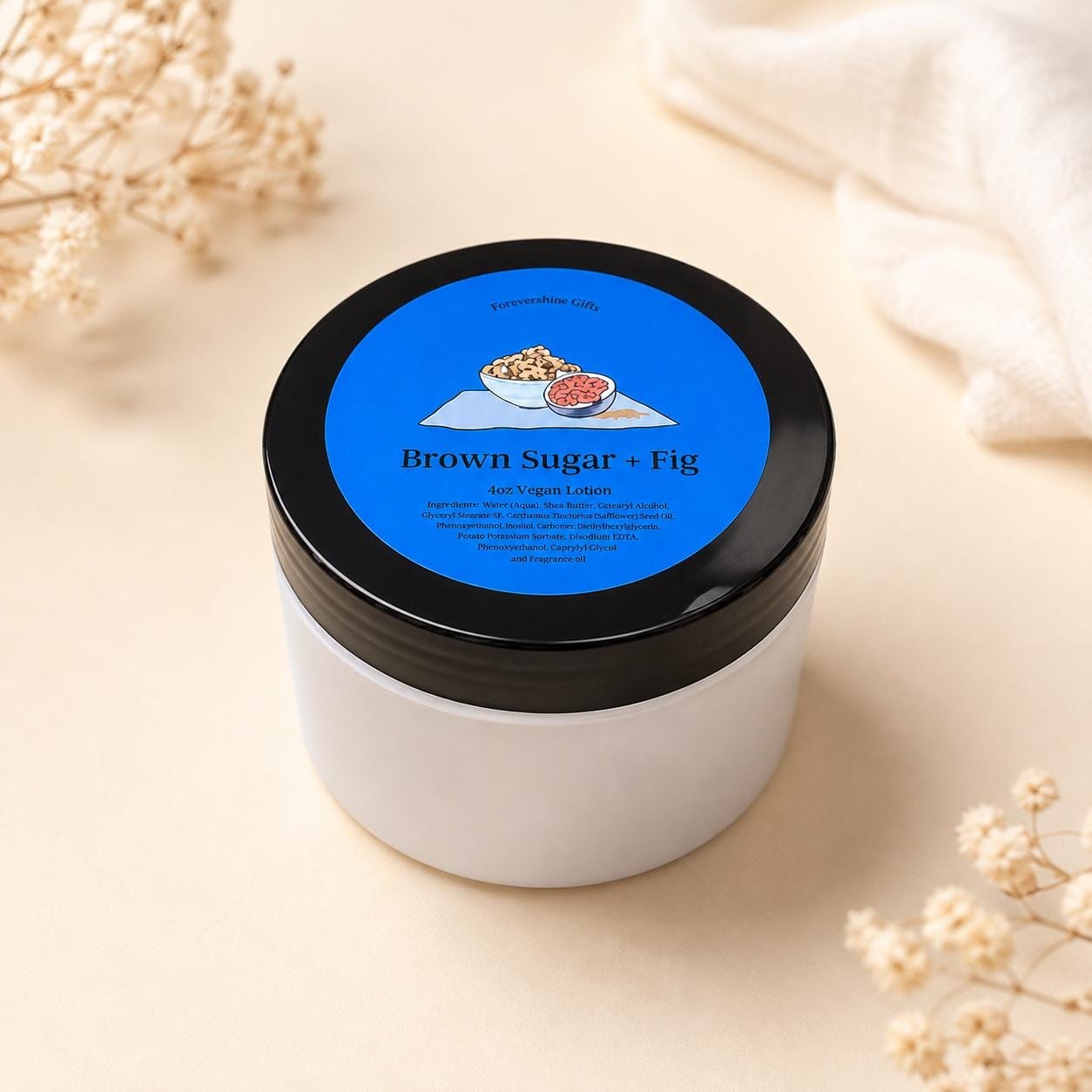 Brown Sugar and Fig Vegan Lotion 4oz - Brown Sugar Scented