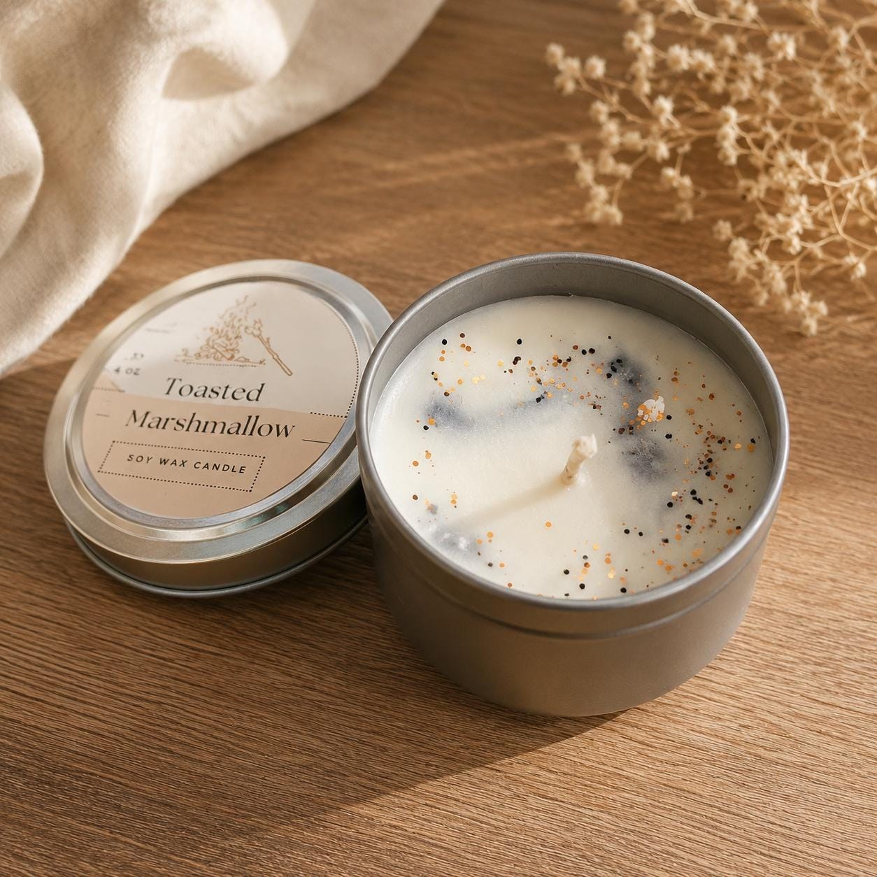 Toasted Marshmallow Candle - 4oz Marshmallow Scented Candle - Marshmallow Gifts - Marshmallow Lover