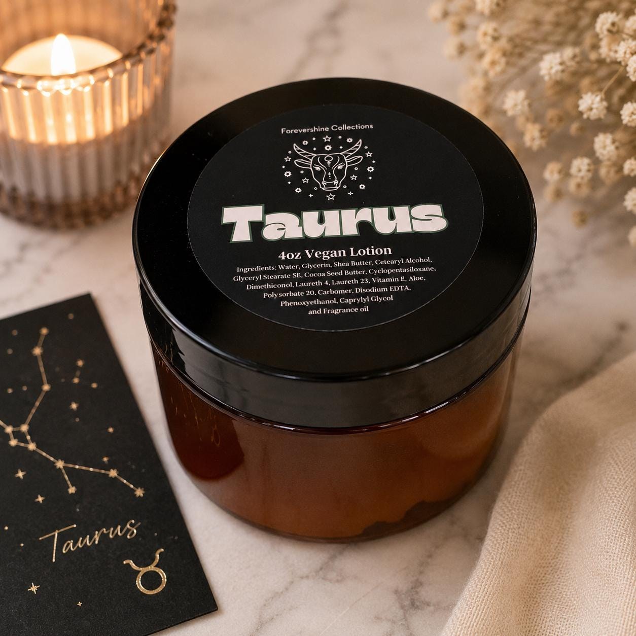 Taurus Zodiac Lotion: 4oz Vegan Handmade Astrology Gift