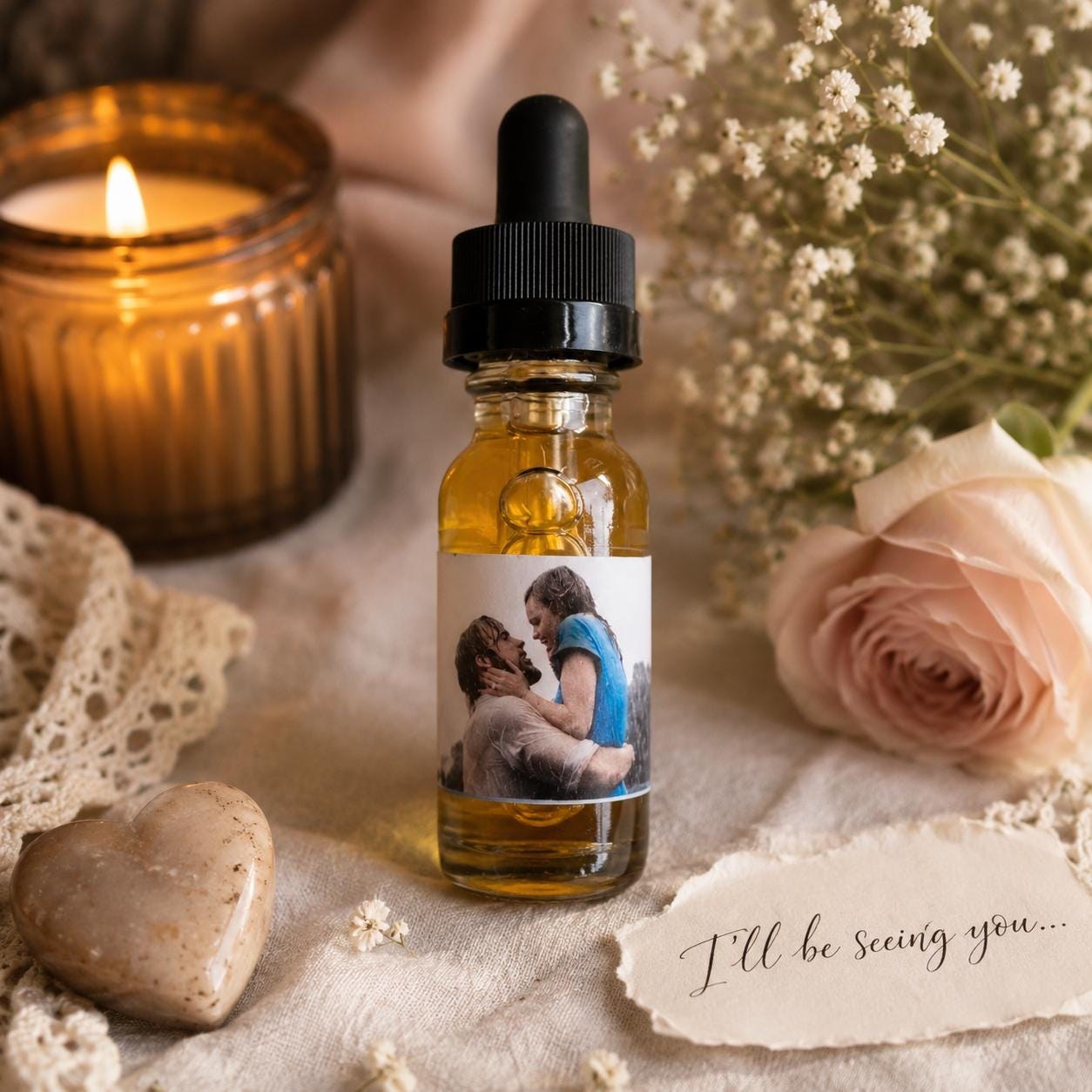 1oz The Notebook Body Oil - Floral Rain Body Oil - Romance Gift - Romantic Bath - Movie Lover
