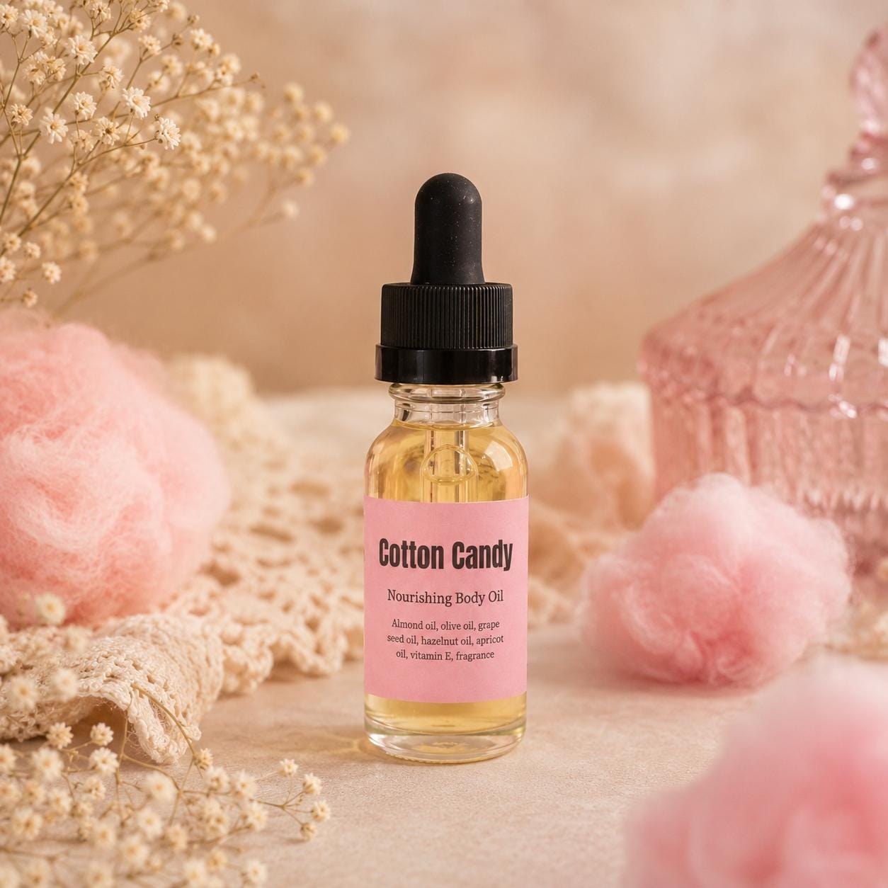 Cotton Candy Body Oil - Cotton Candy Scented - Candy Scented - Sweet Body Oil