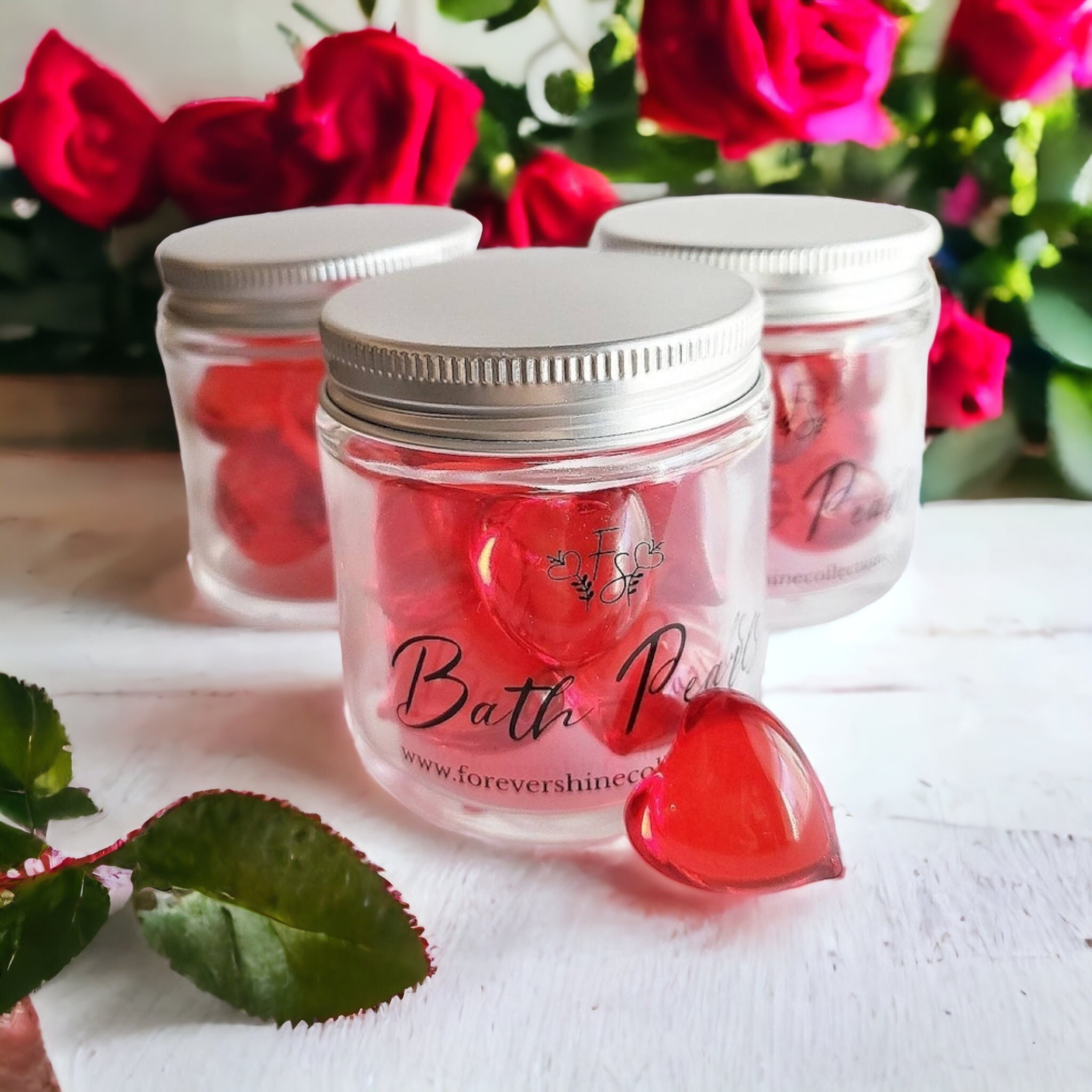Rose Scented Bath Pearls: Moisturizing Heart Shaped Bath Beads