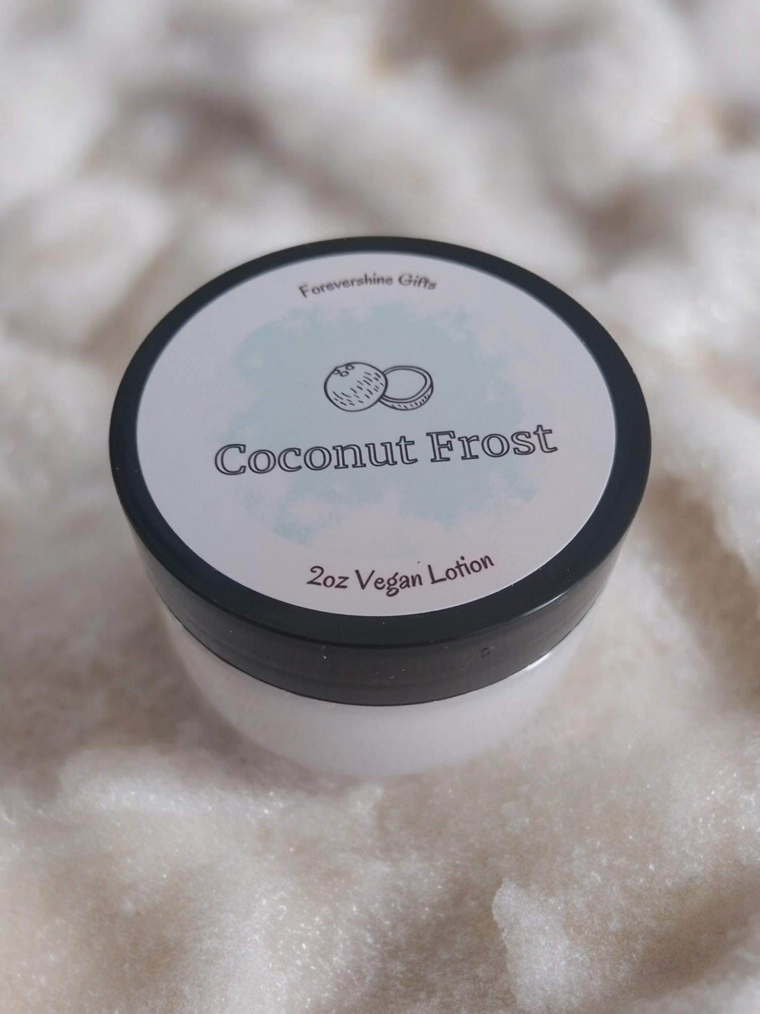 Coconut Frost Lotion: Handmade Vegan Moisturizer for Dry Skin (2oz)
