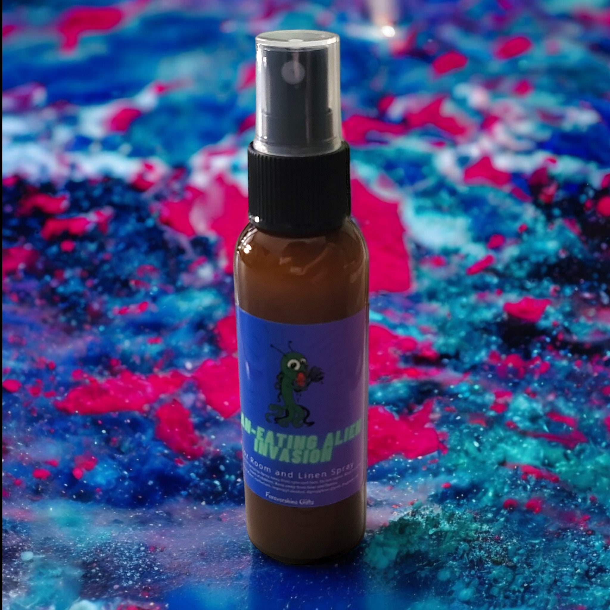 Man Eating Alien Invasion Room Spray - Lime and Grape Scented - Linen Spray - Alien Gifts - Scary Self Care - Spooky Scents - Alien Lover