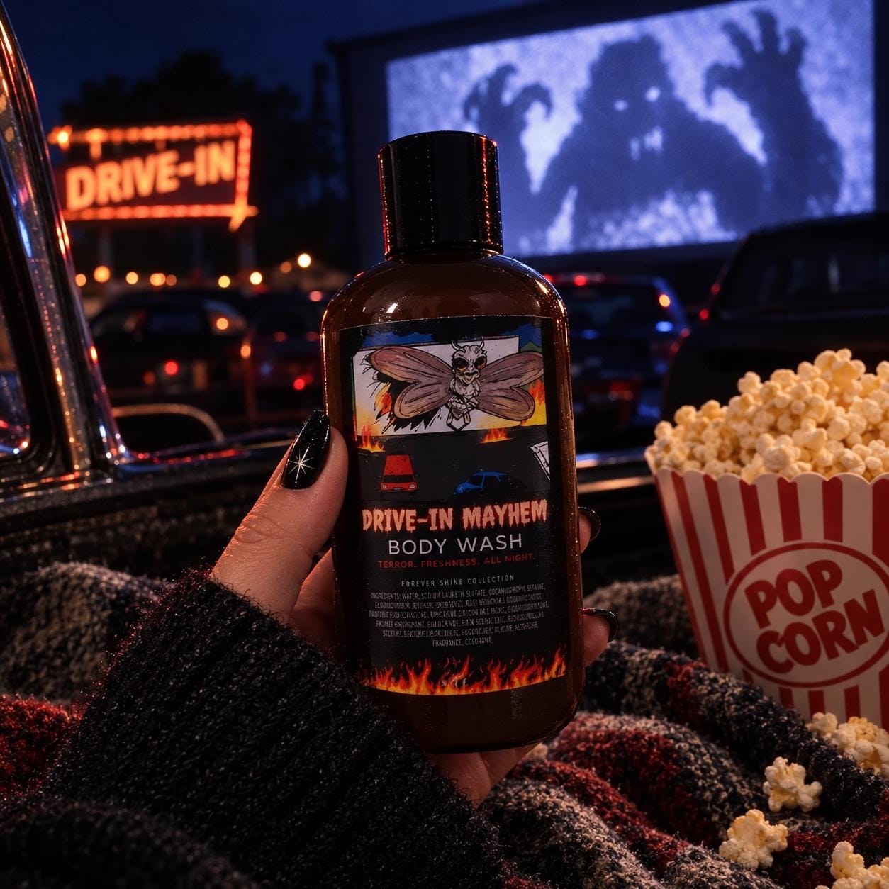 Drive-In Mayhem Body Wash: Sci-fi Mothman Shower Gel