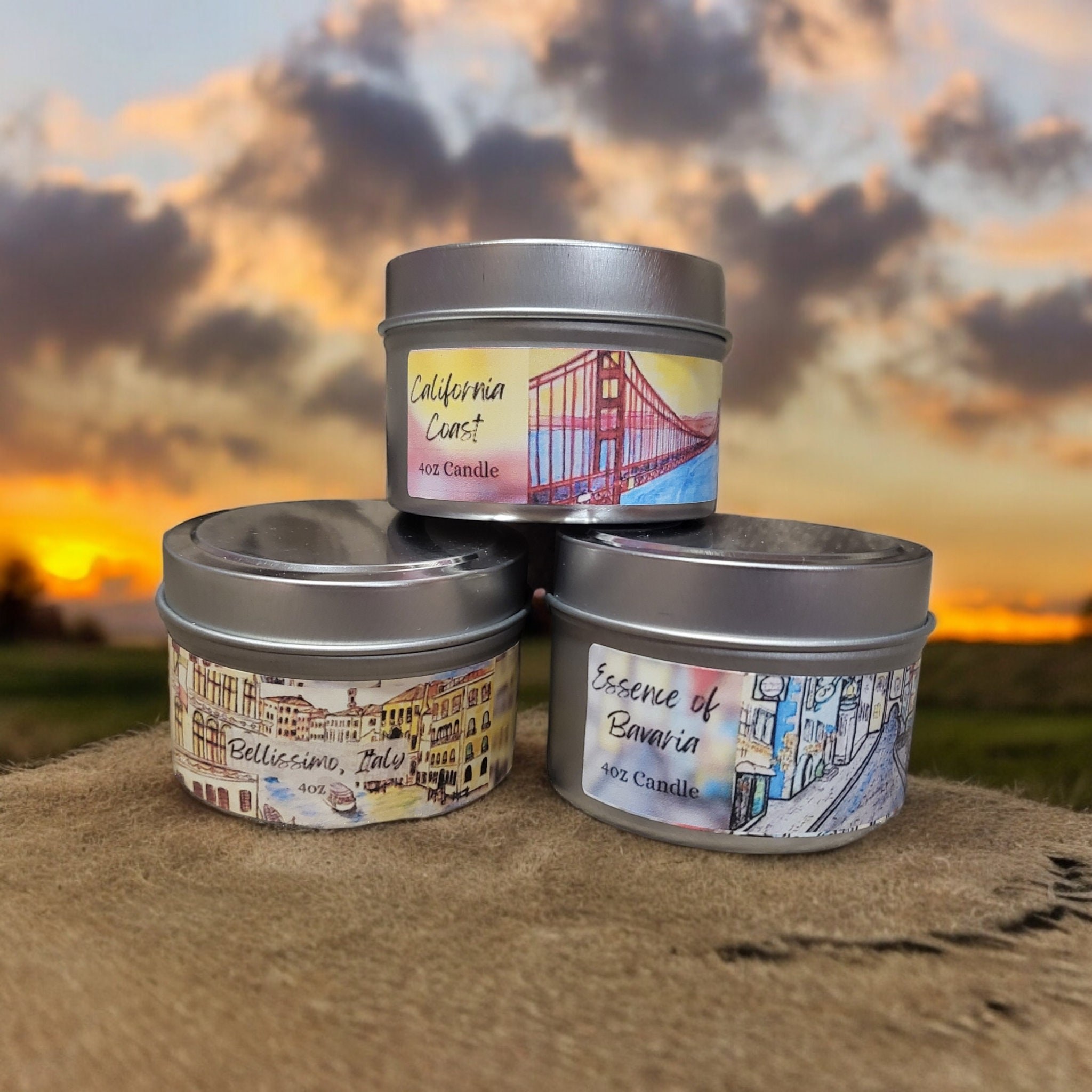 Travel Candle Set: California, Germany, Nordic (3 x 4oz)