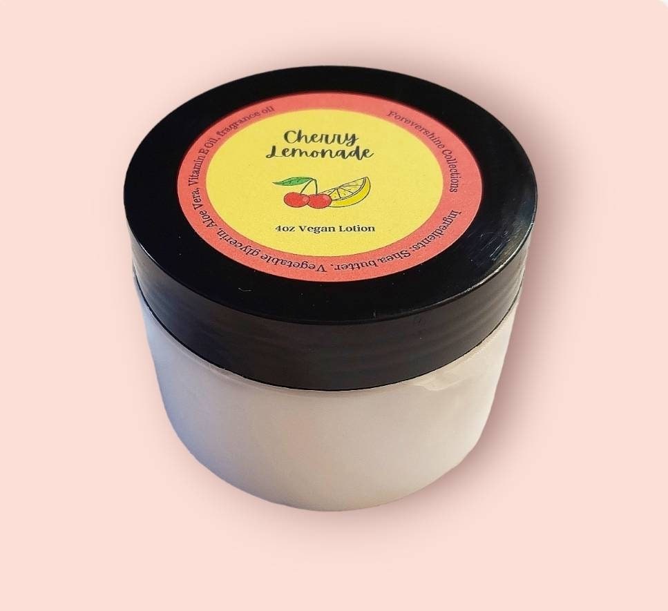 Cherry Lemonade Vegan Lotion: Fruity Scent, Dry Skin, 4oz