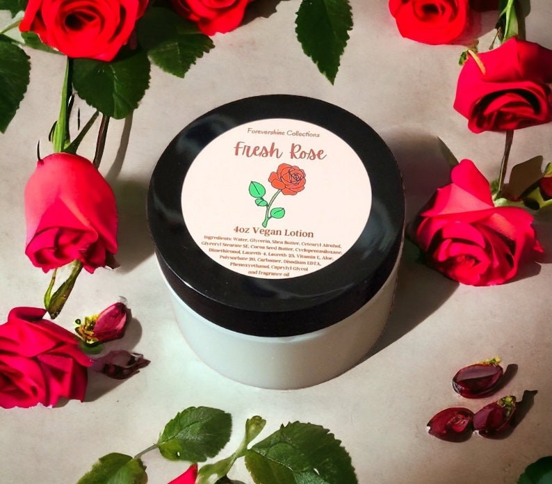 Rose Scented Vegan Lotion: Floral Body Butter (4oz)