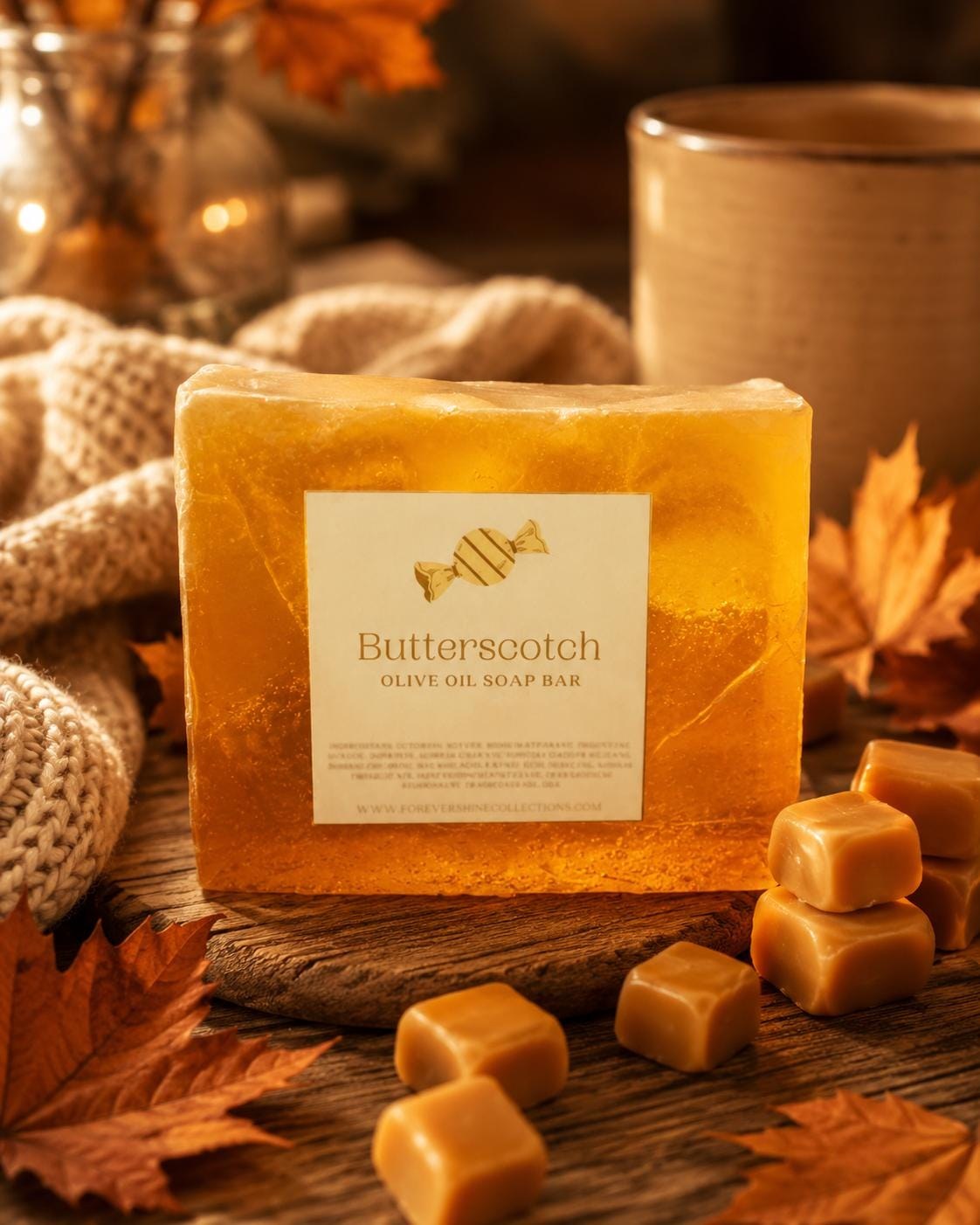 Butterscotch Scented Olive Oil Soap - Sweet Fall Soap