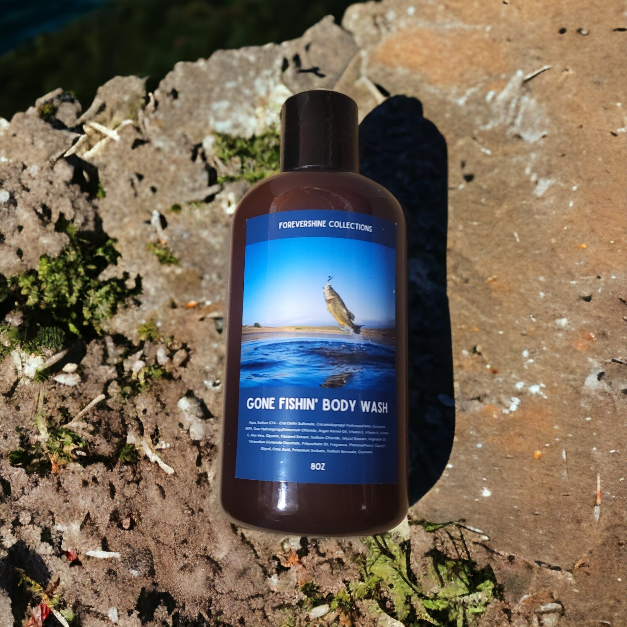 Gone Fishing Body Wash: Oakmoss Sandalwood Shower Gel for Men