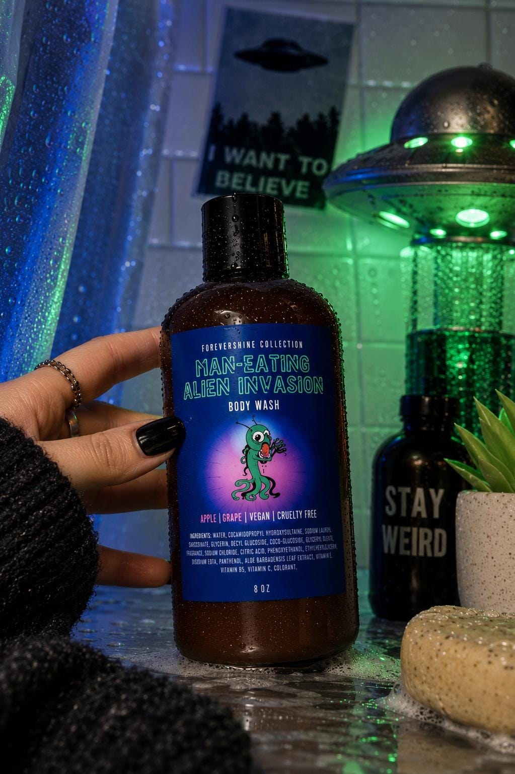 Lime Grape Scented Alien Body Wash: Sci-fi Shower Gel