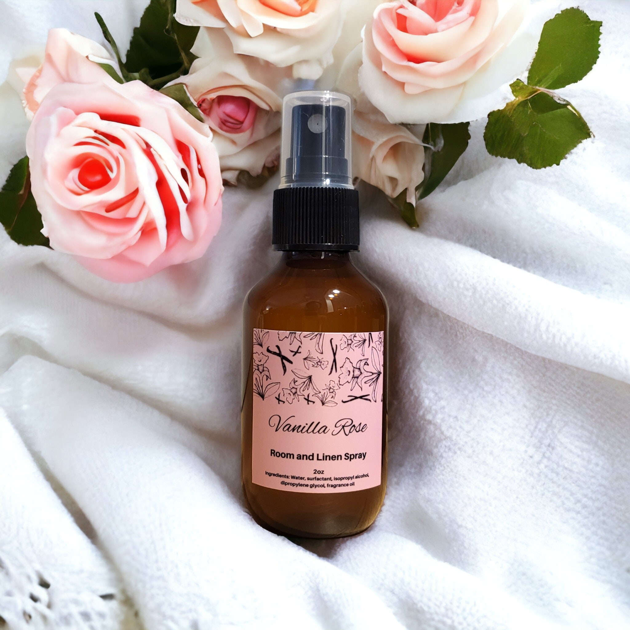 Vanilla Rose Room Spray - Rose Vanilla Room Spray - 2oz Room Spray - Air Freshener - Linen Spray - Vanilla Scents
