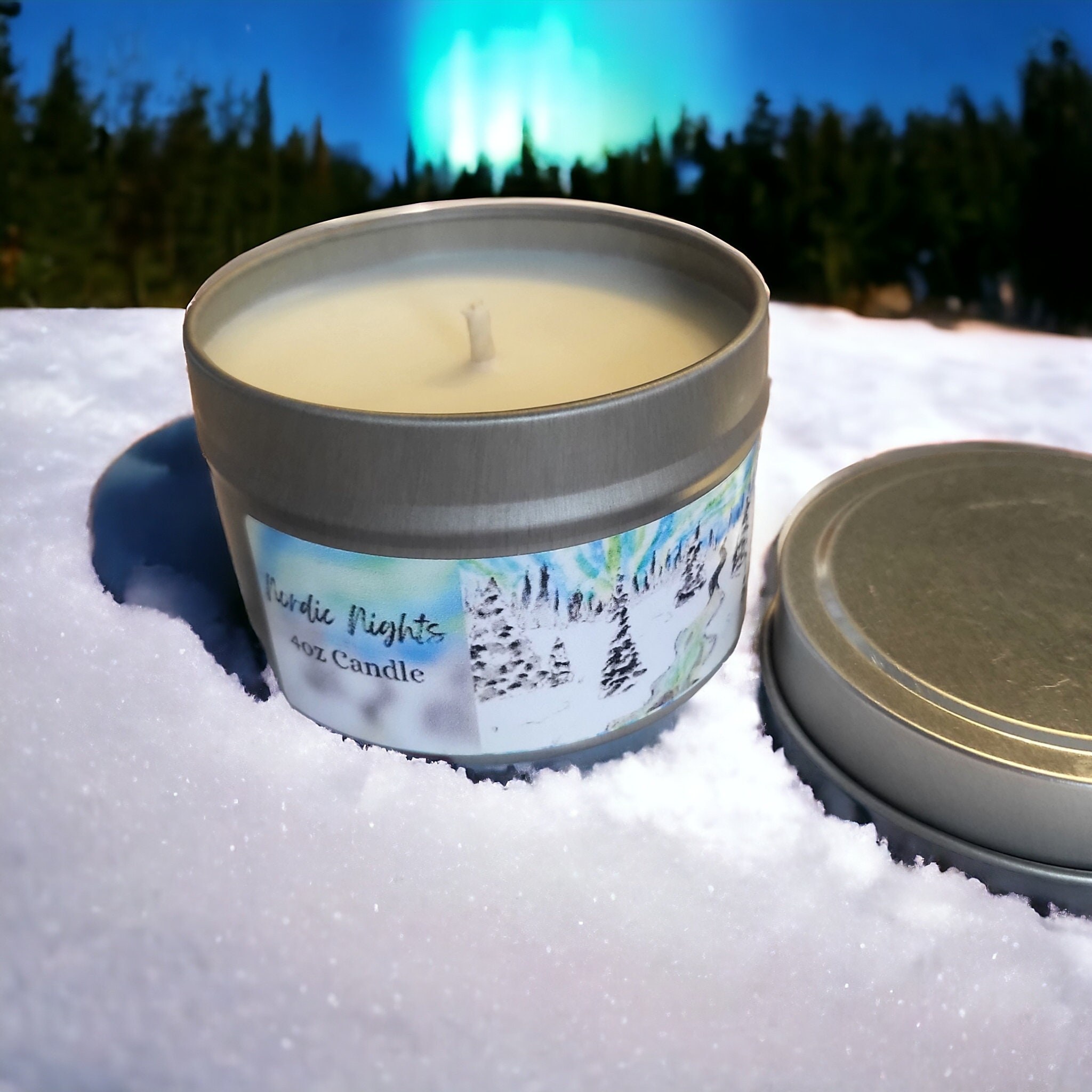 Nordic Nights Candle - Snow and Pine Scented - Nordic Gifts - Travel Candles - Places Around the World