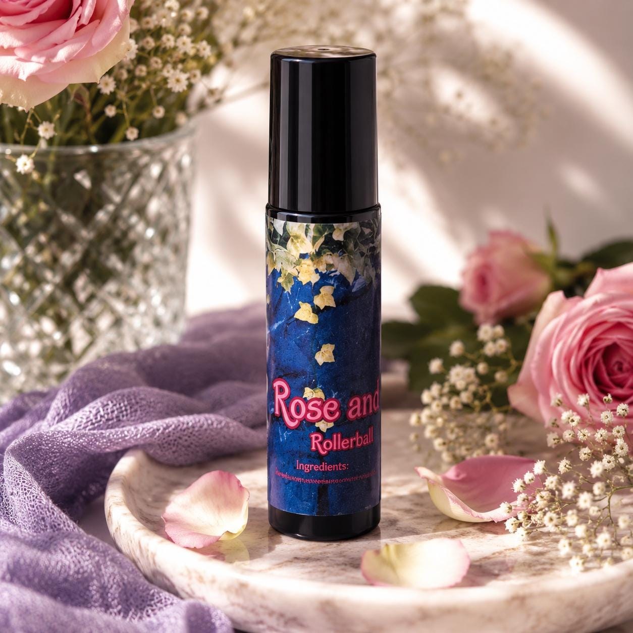 Rose and Violet Roller Ball Perfume - Rose Scented- Violet Scented