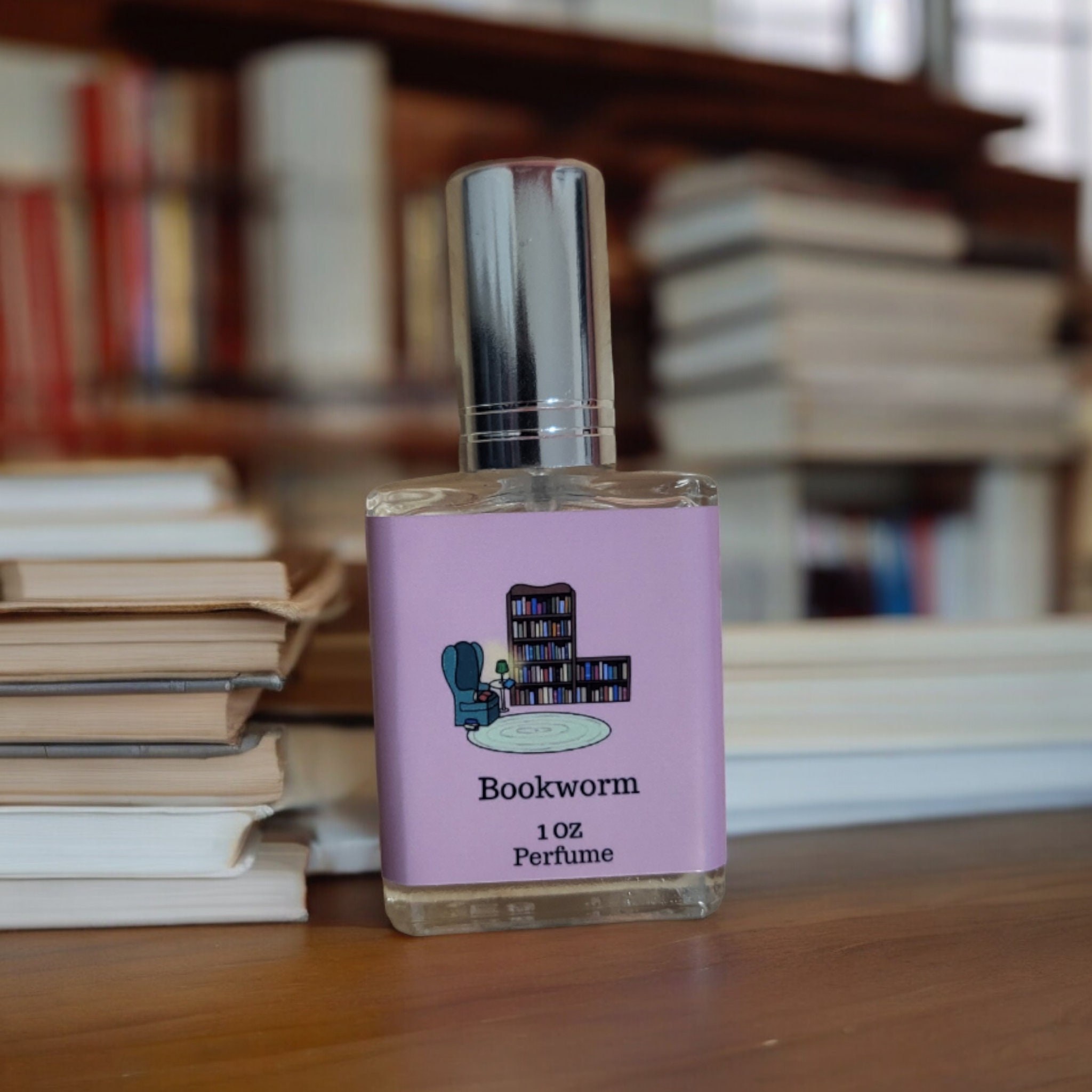 Bookworm Perfume: Leather Bound Books, Amber & Plum - 1oz