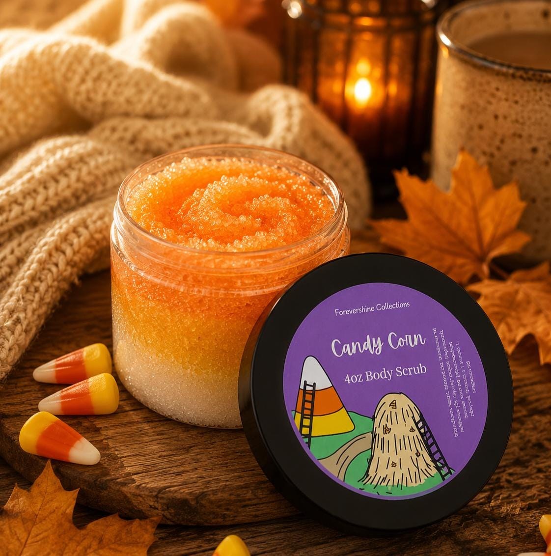 Candy Corn Scented Sugar Body Scrub - 4oz Jar