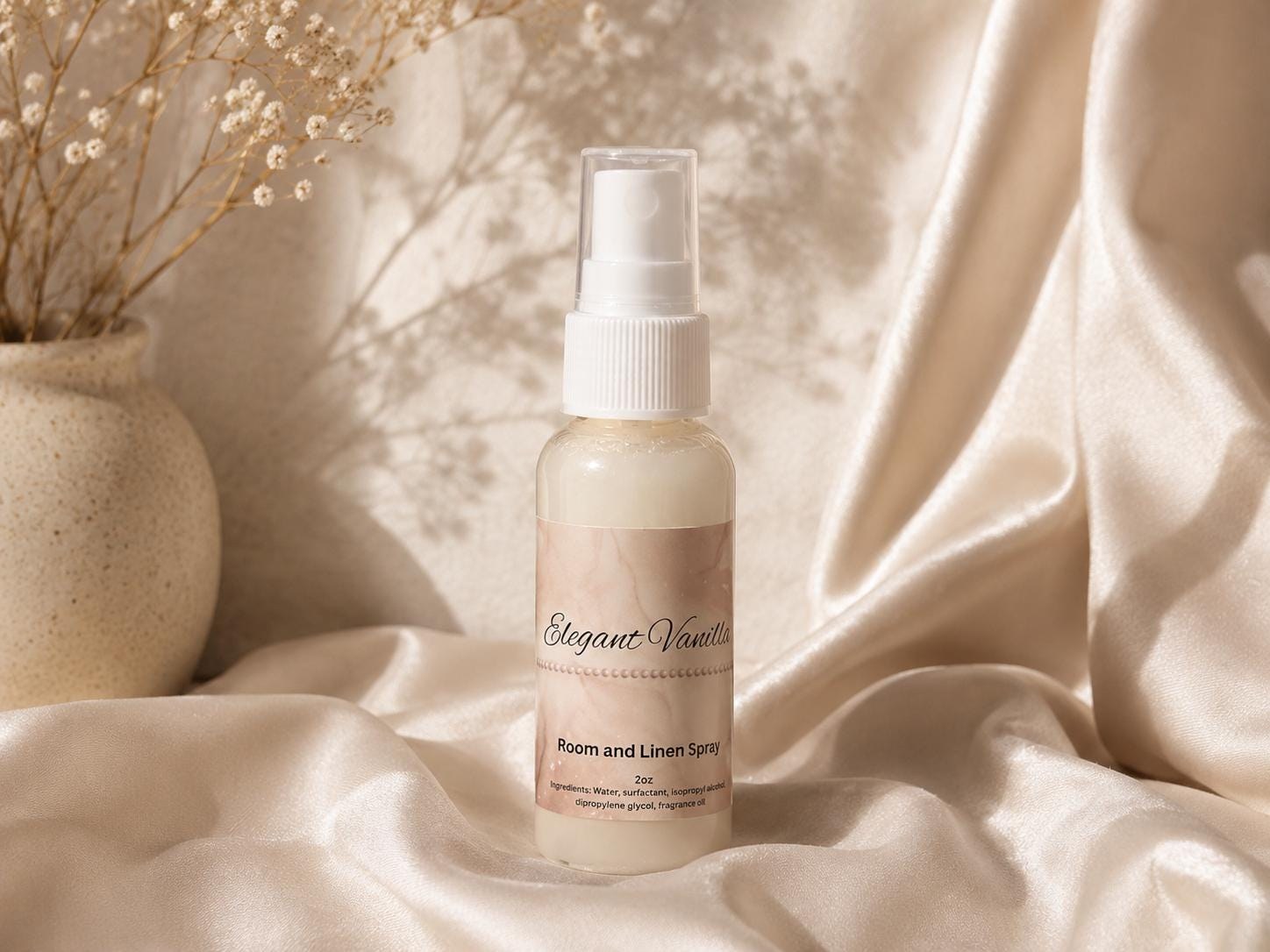 Elegant Vanilla Room & Linen Spray - Sensual Amber Scent (2oz)