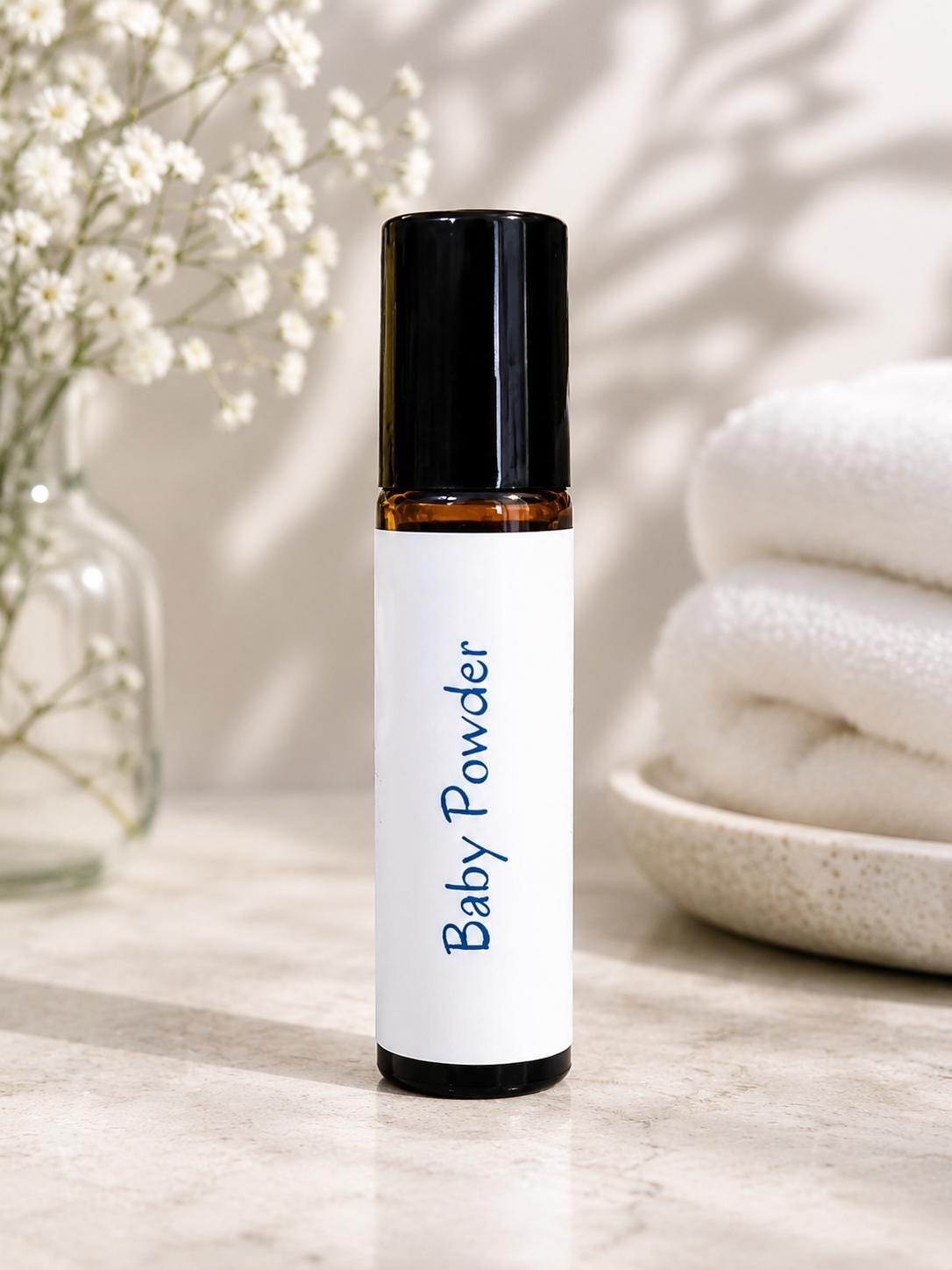 Baby Powder Scented Roller Ball Perfume: Coconut Oil Infused