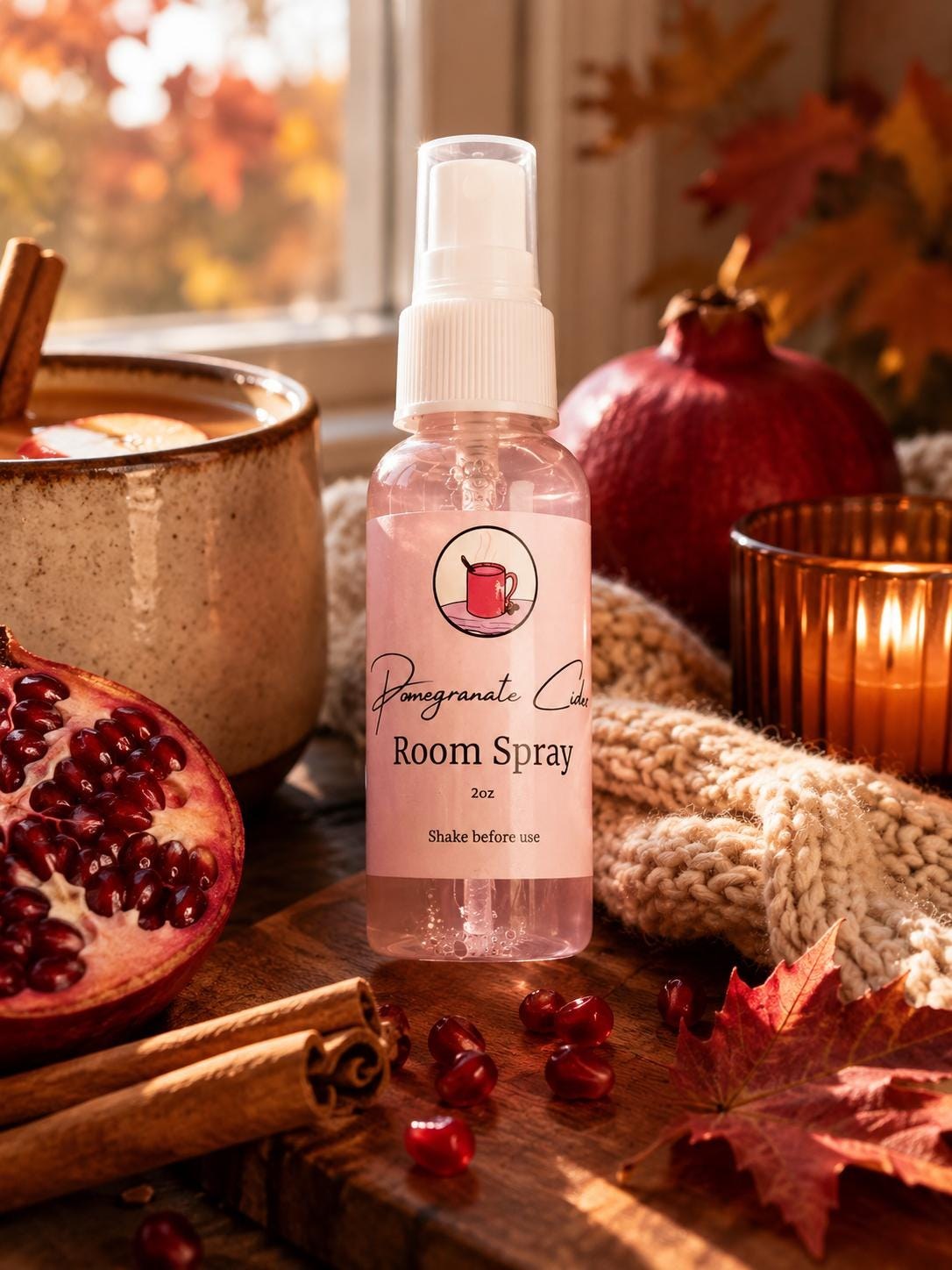 2oz Pomegranate Cider Room Spray - Pomegranate and Cinnamon Spray